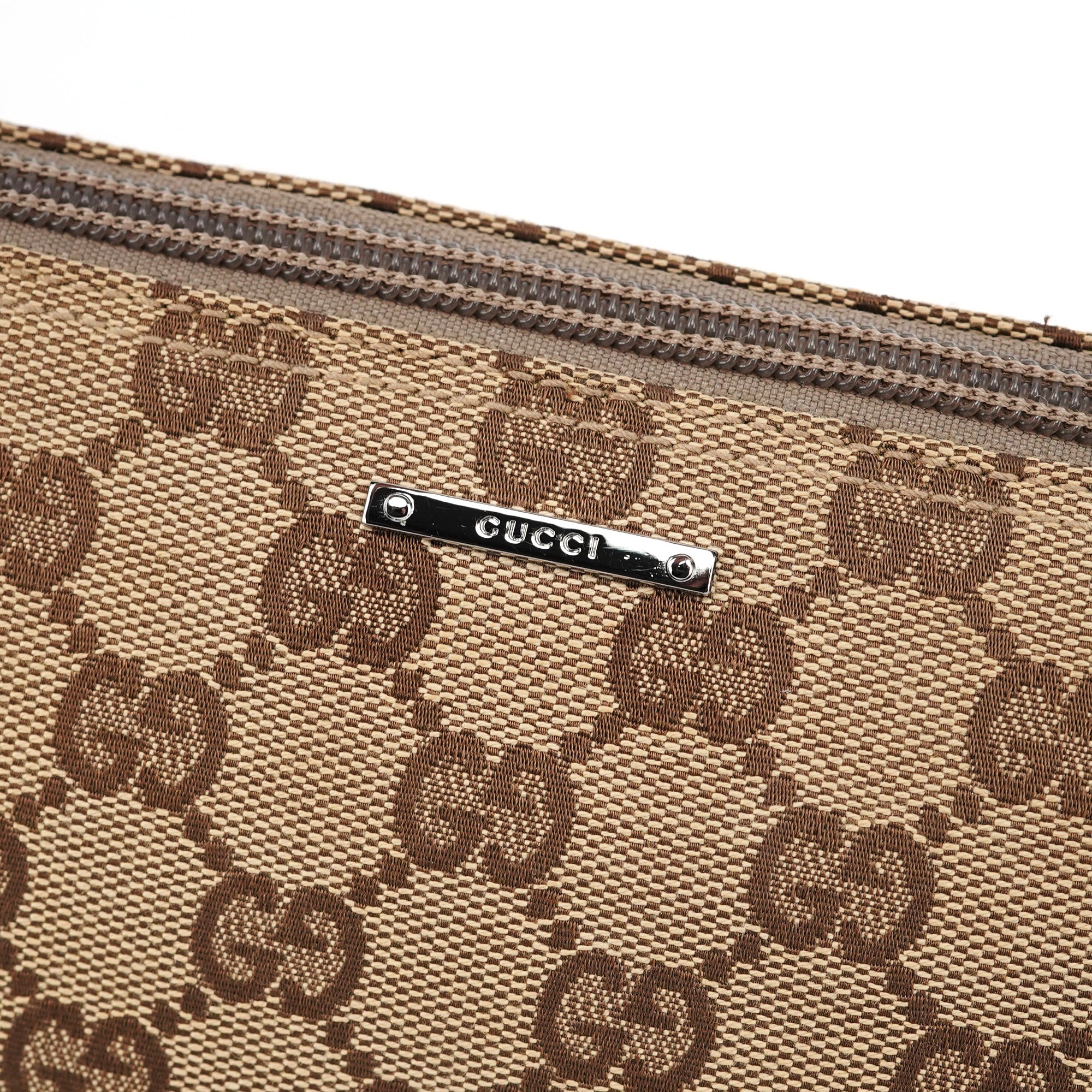 07198 Beige Turquoise GG Boat Pochette