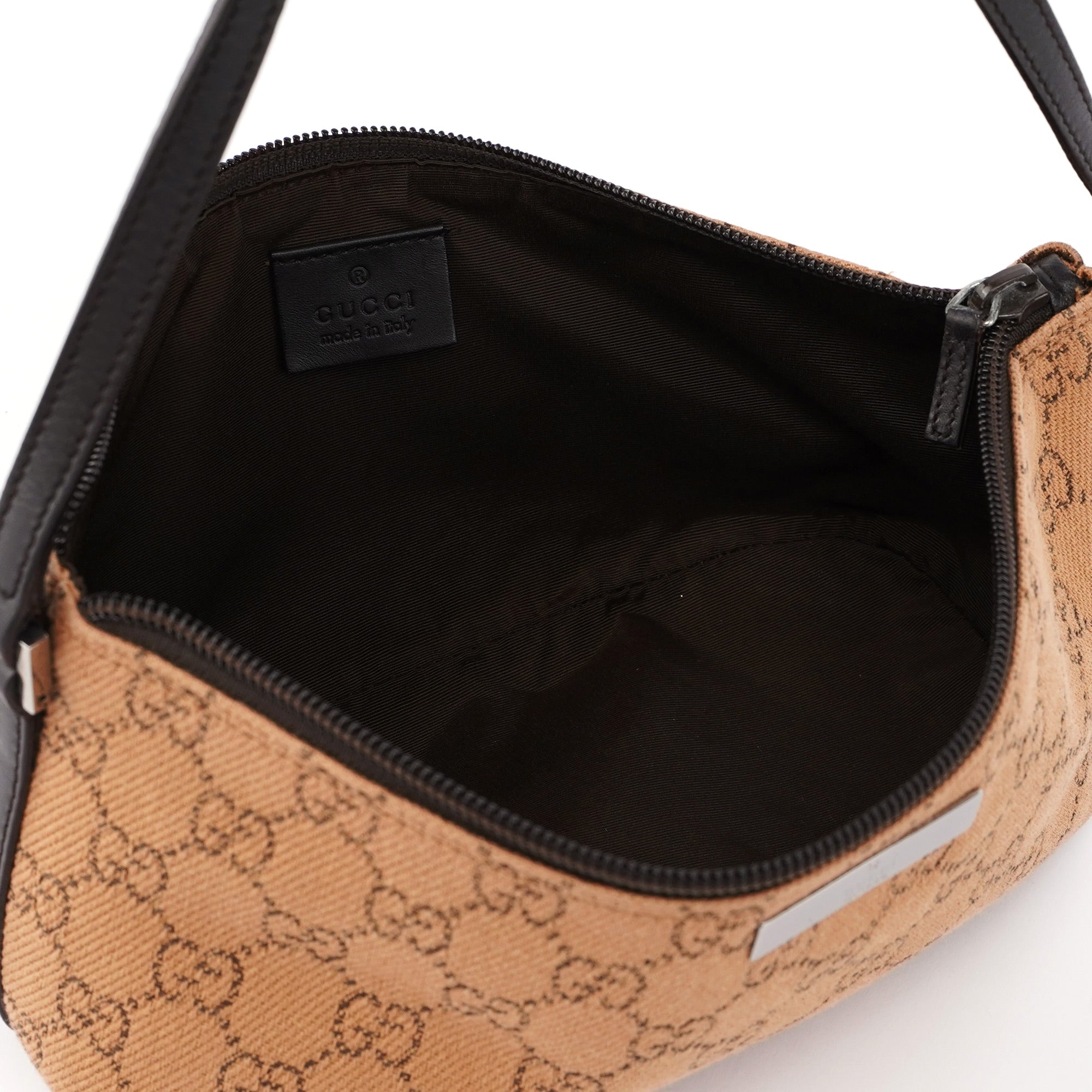 07198 Beige Wool GG Boat Pochette