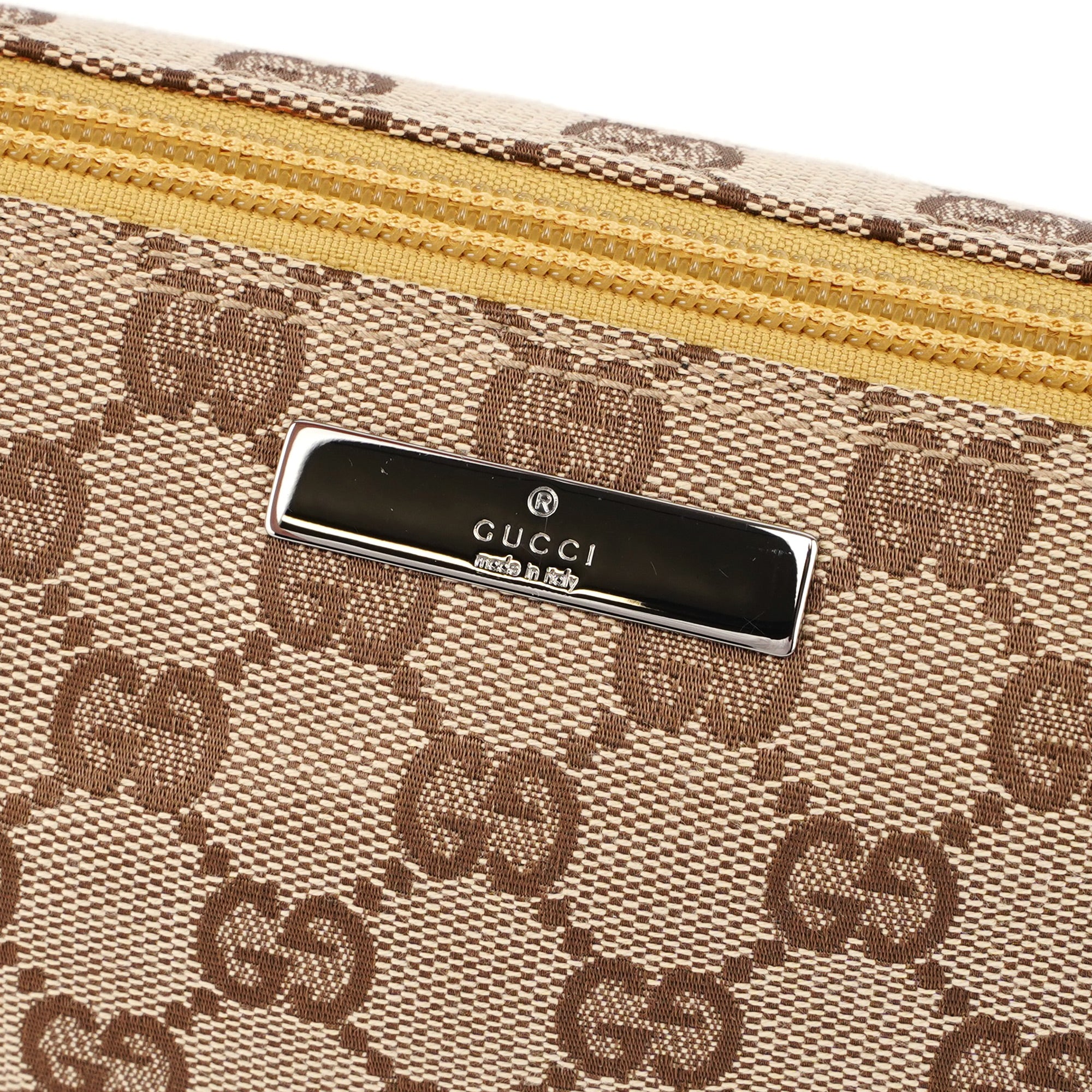 07198 Beige Yellow GG Boat Pochette