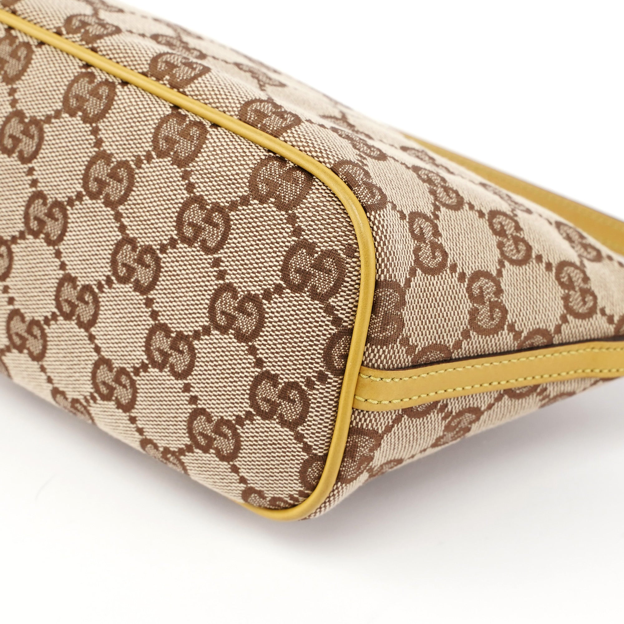07198 Beige Yellow GG Boat Pochette