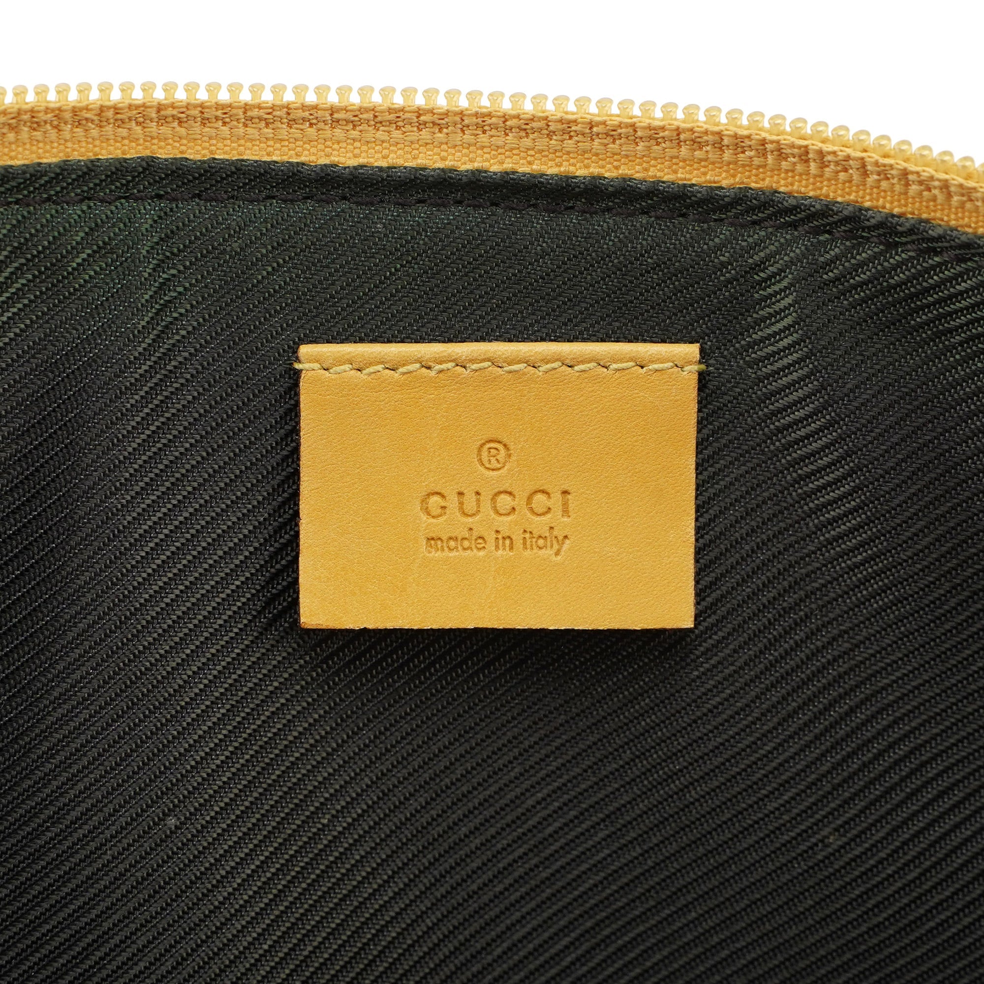 07198 Beige Yellow GG Boat Pochette