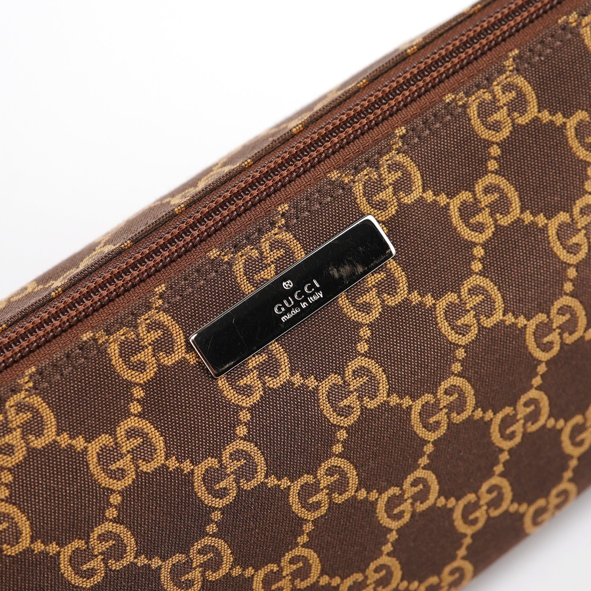 07198 Brown GG Boat Pochette