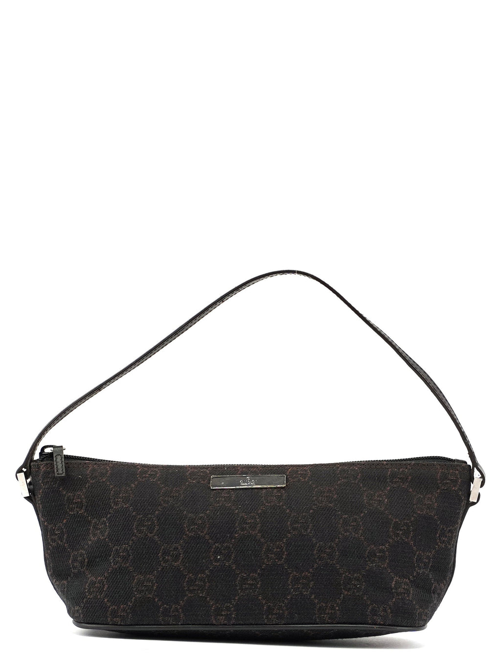 07198 Brown Wool GG Boat Pochete
