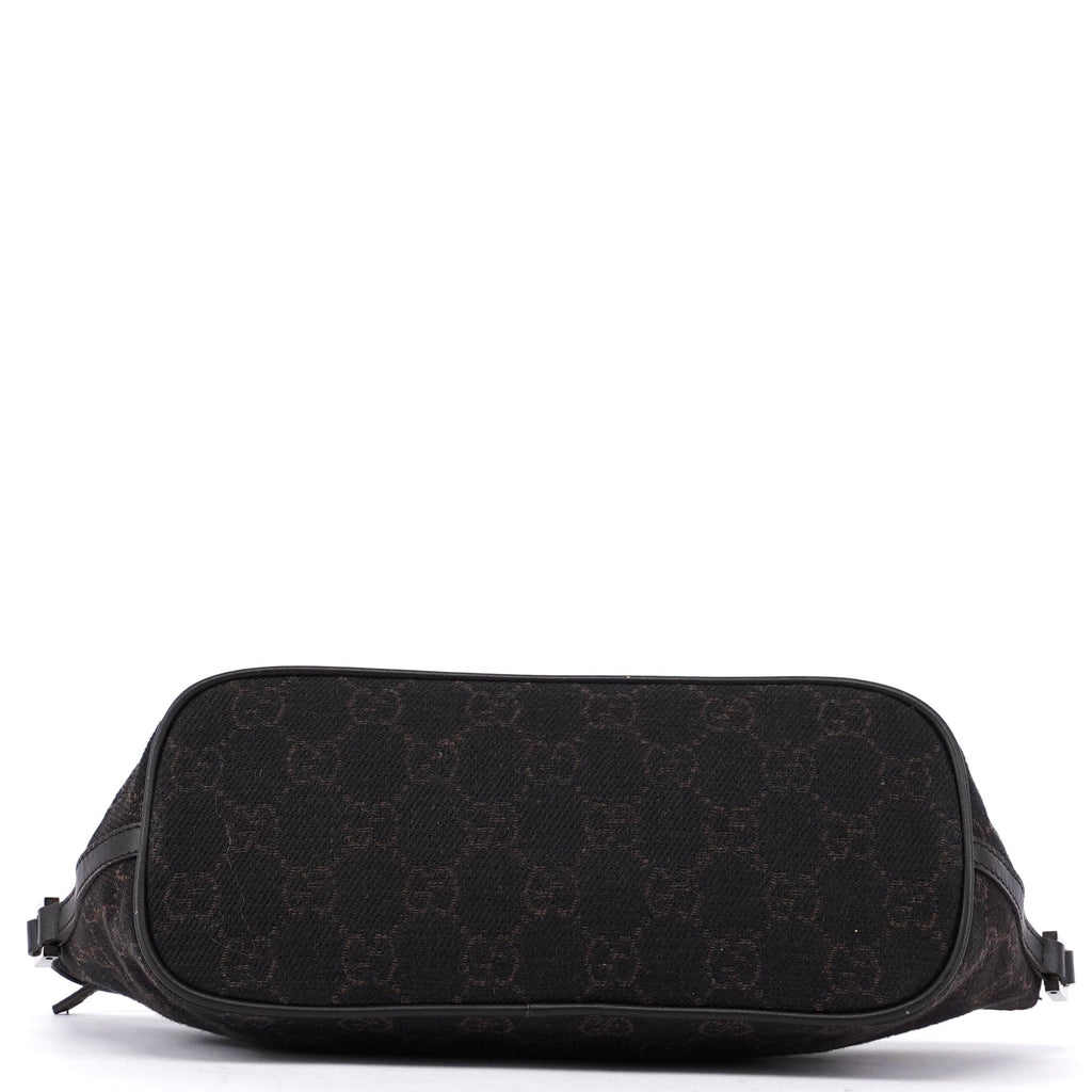 07198 Brown Wool GG Boat Pochete