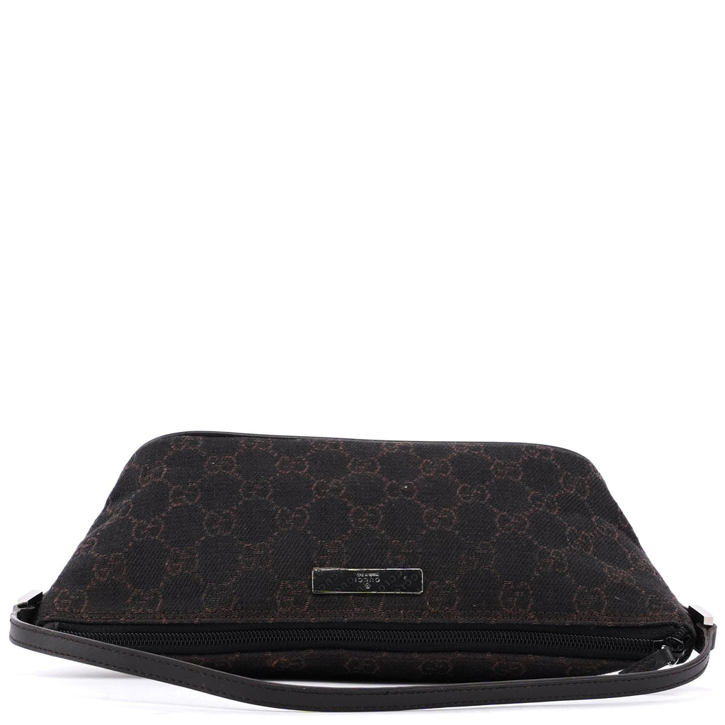 07198 Brown Wool GG Boat Pochete