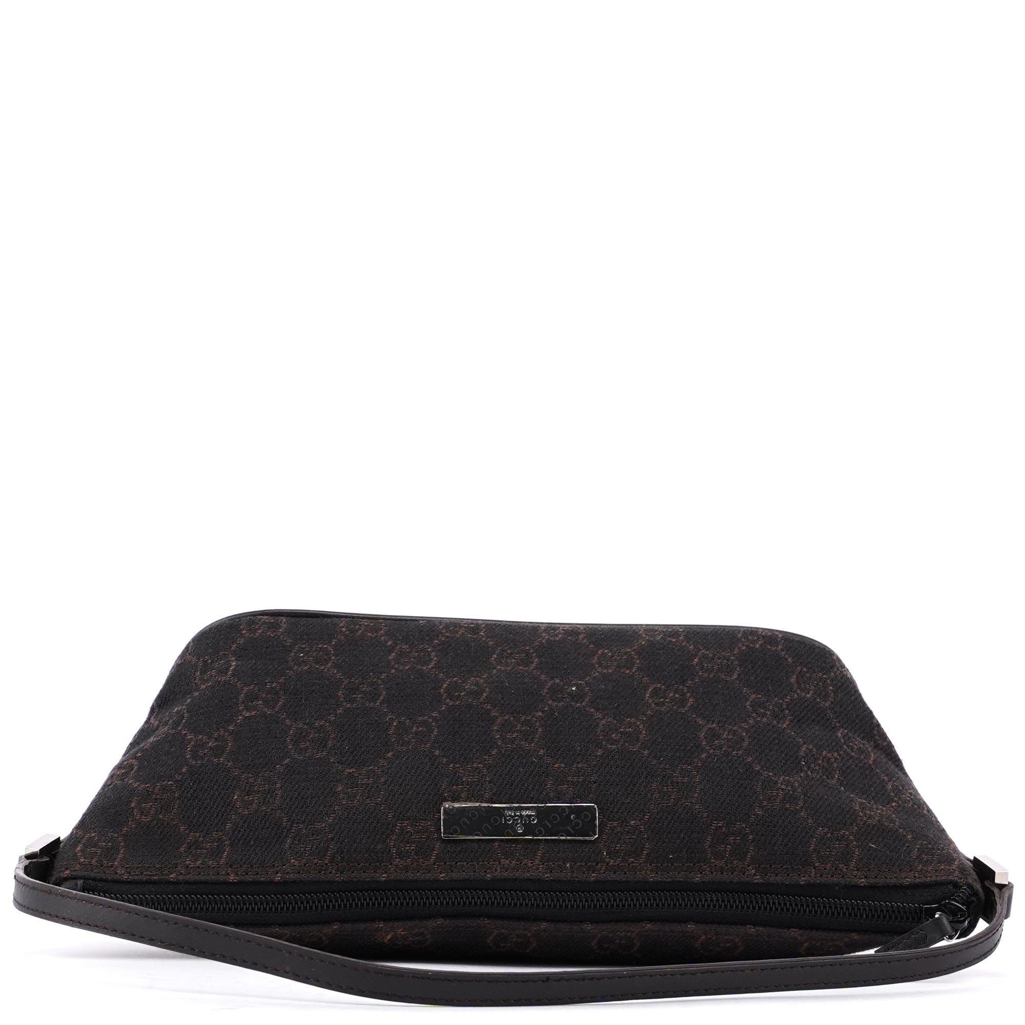 07198 Brown Wool GG Boat Pochete