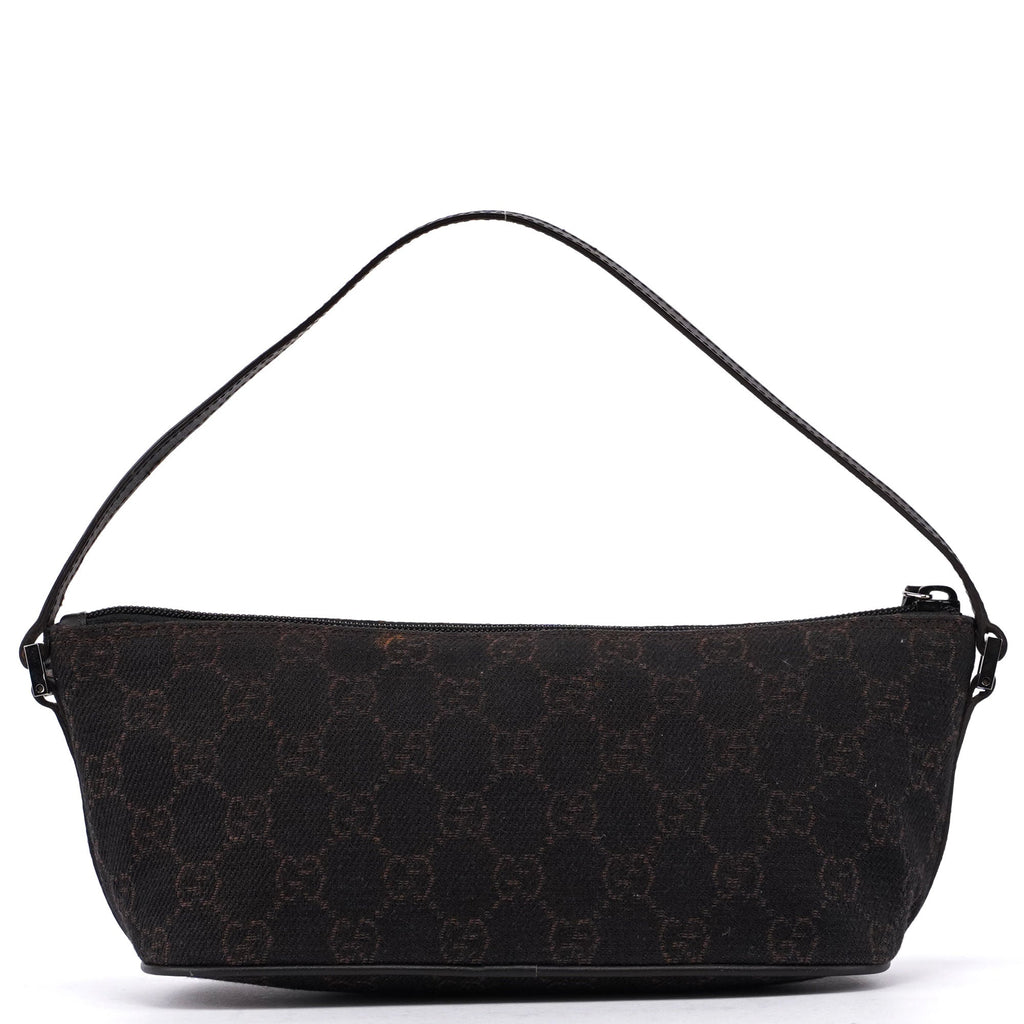 07198 Brown Wool GG Boat Pochete