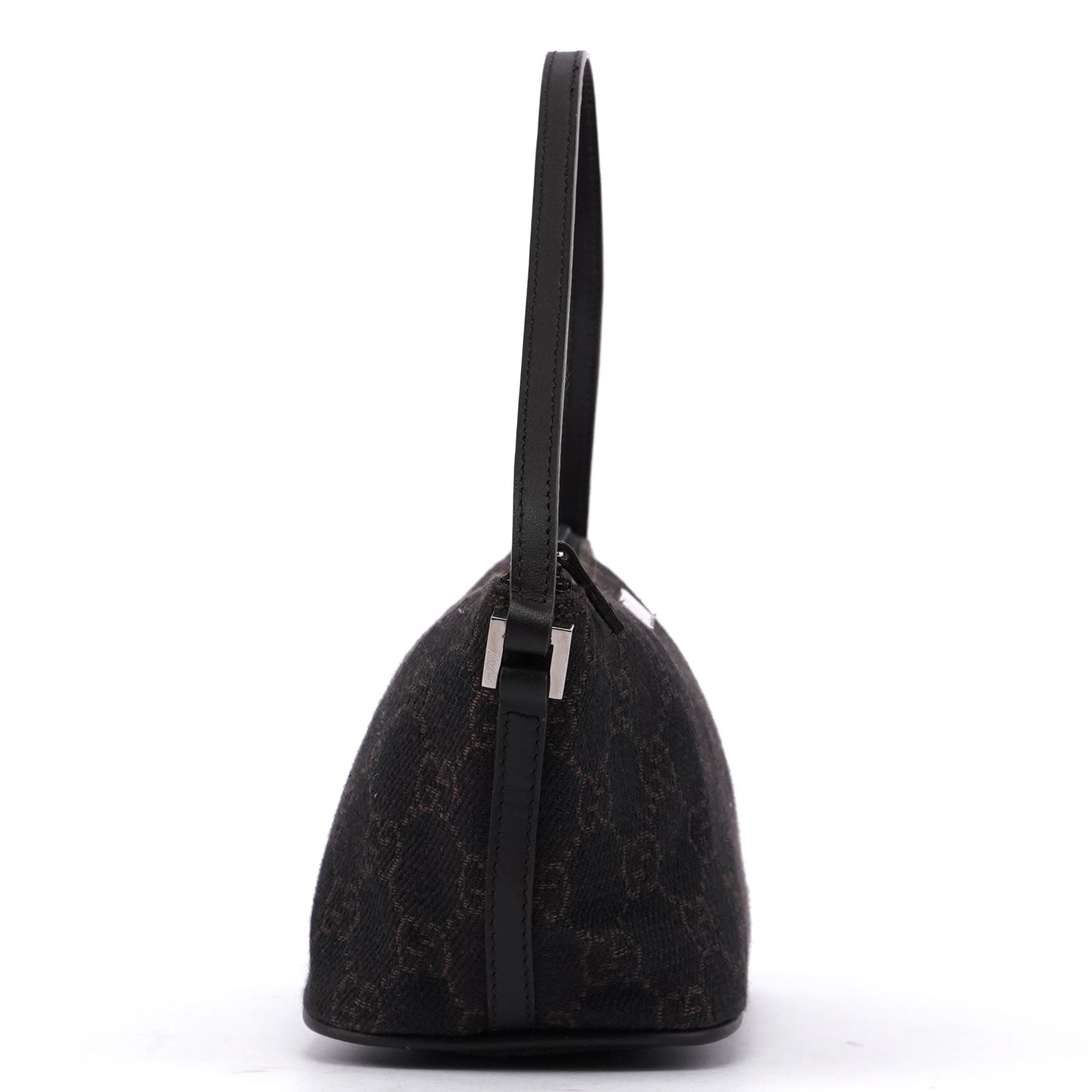 07198 Brown Wool GG Boat Pochete