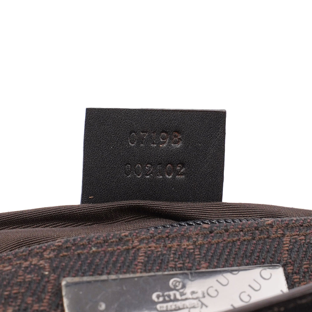 07198 Brown Wool GG Boat Pochete