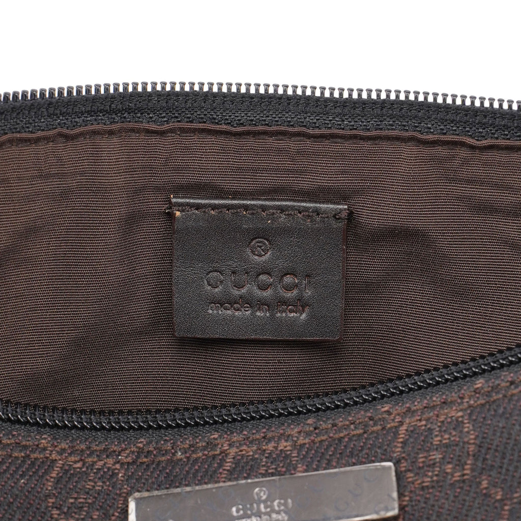 07198 Brown Wool GG Boat Pochete