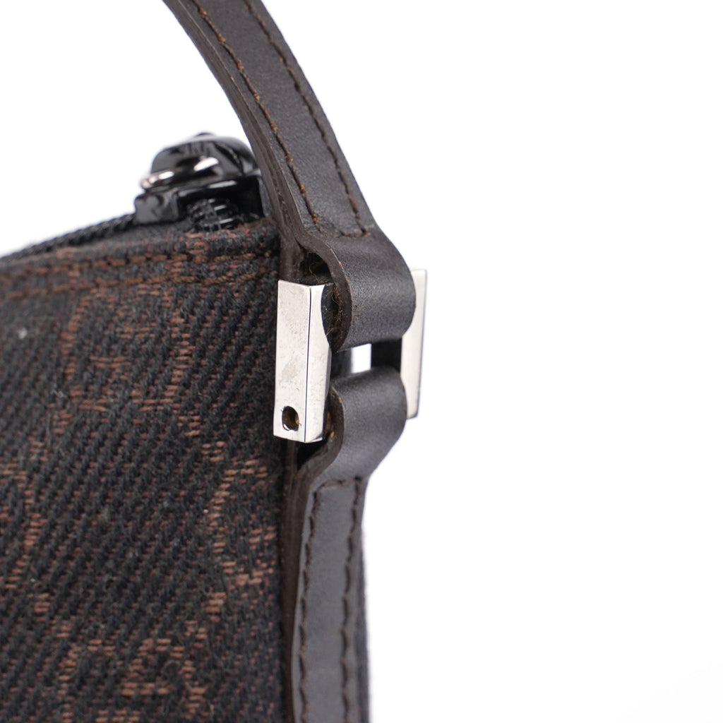 07198 Brown Wool GG Boat Pochete