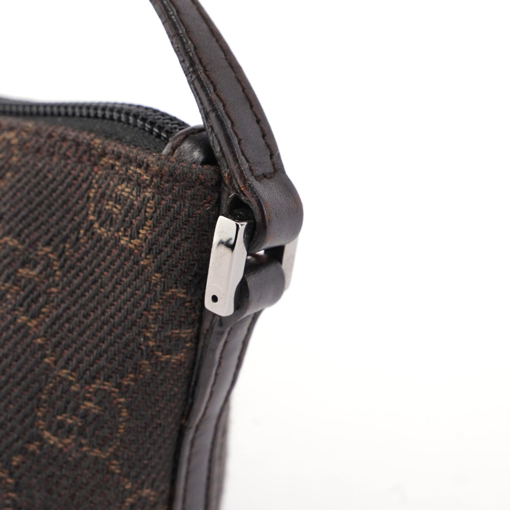 07198 Brown Wool GG Boat Pochette