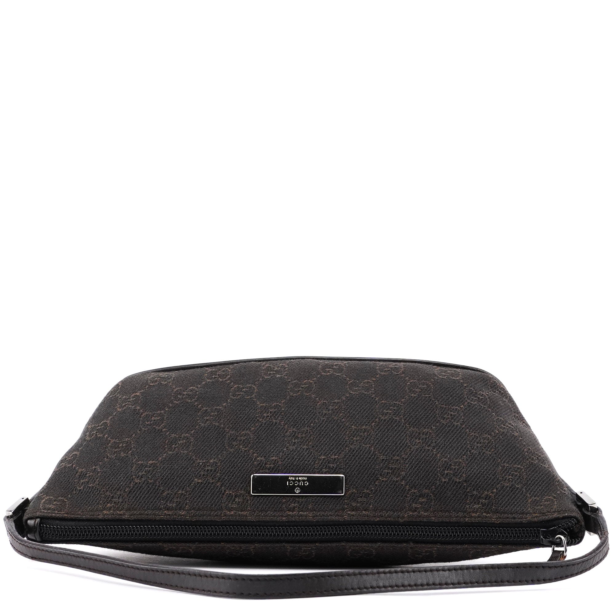 07198 Brown Wool GG Boat Pochette