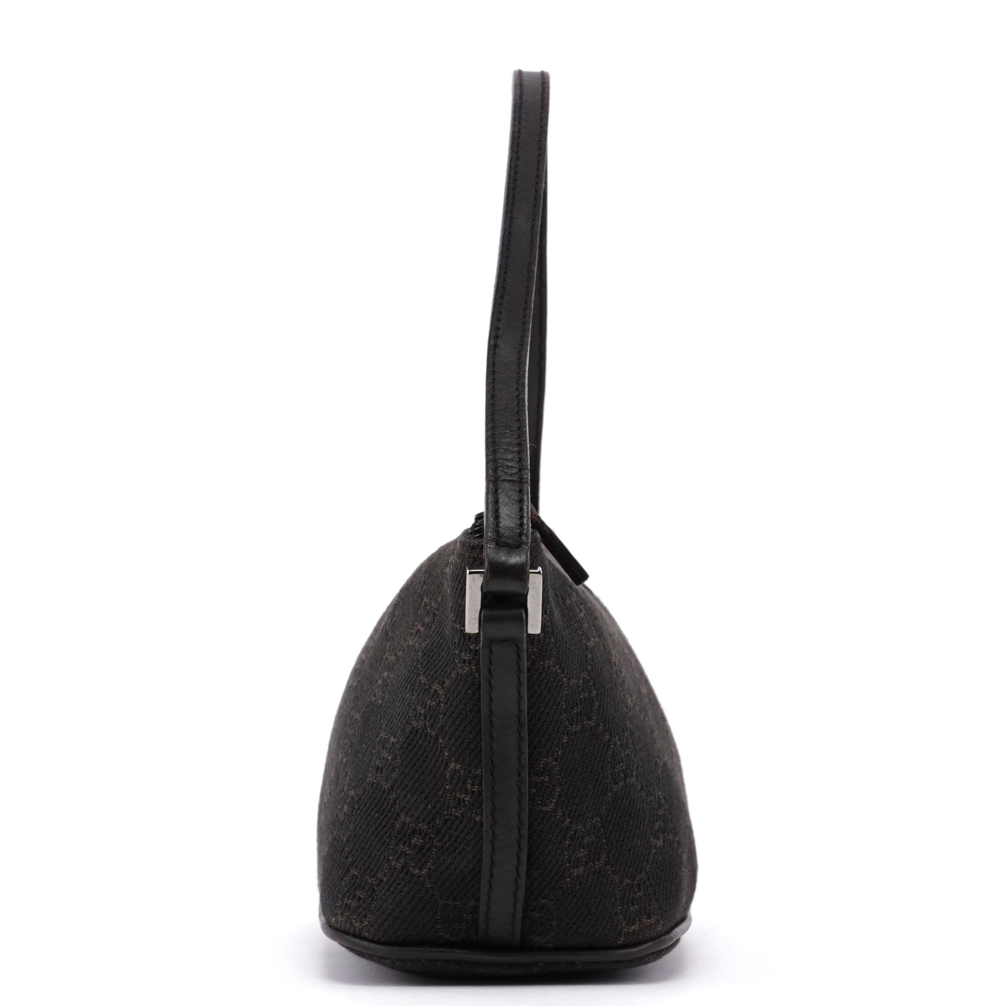 07198 Brown Wool GG Boat Pochette