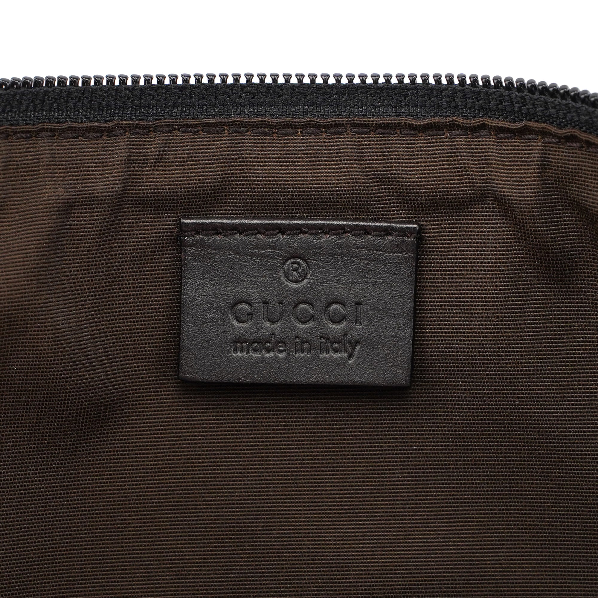07198 Brown Wool GG Boat Pochette