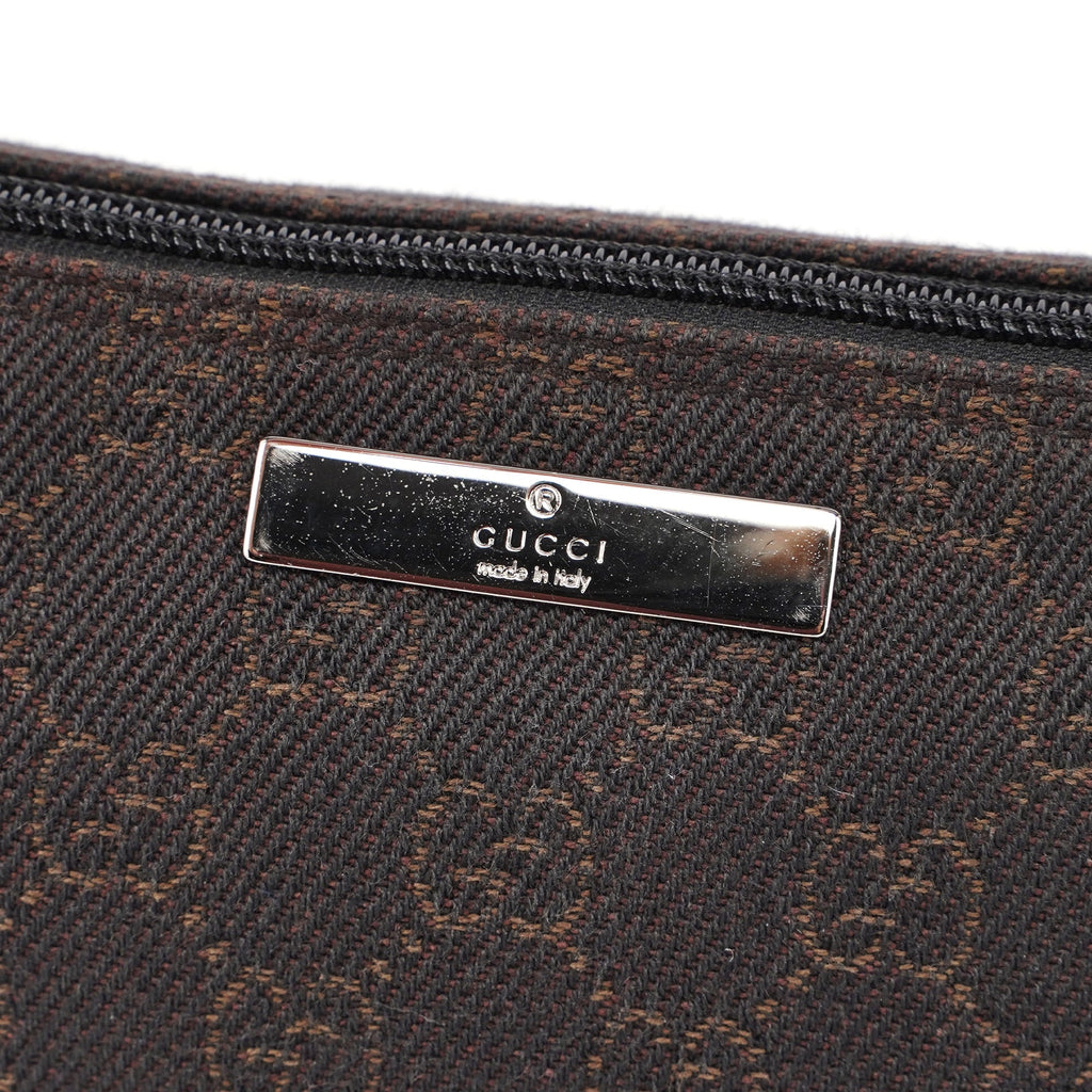 07198 Brown Wool GG Boat Pochette