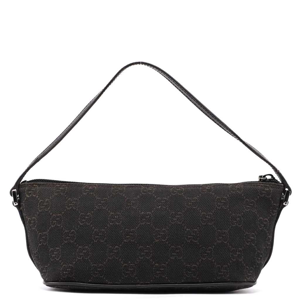 07198 Brown Wool GG Boat Pochette