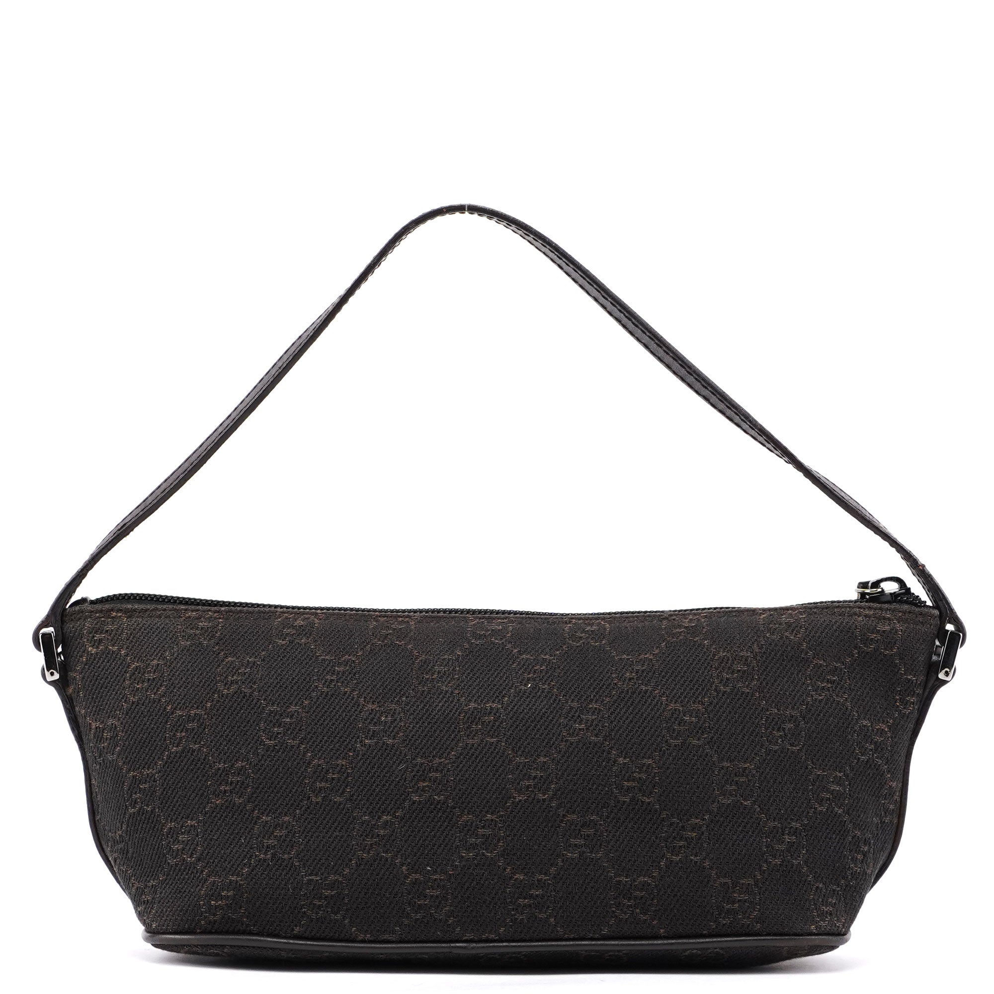 07198 Brown Wool GG Boat Pochette
