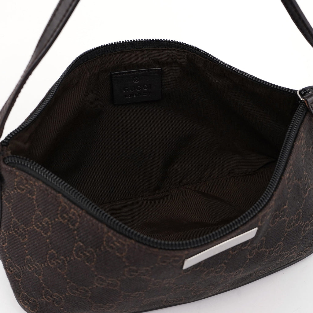 07198 Brown Wool GG Boat Pochette