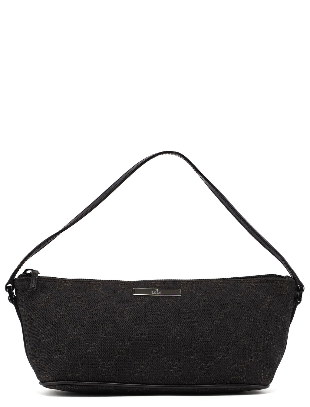 07198 Brown Wool GG Boat Pochette