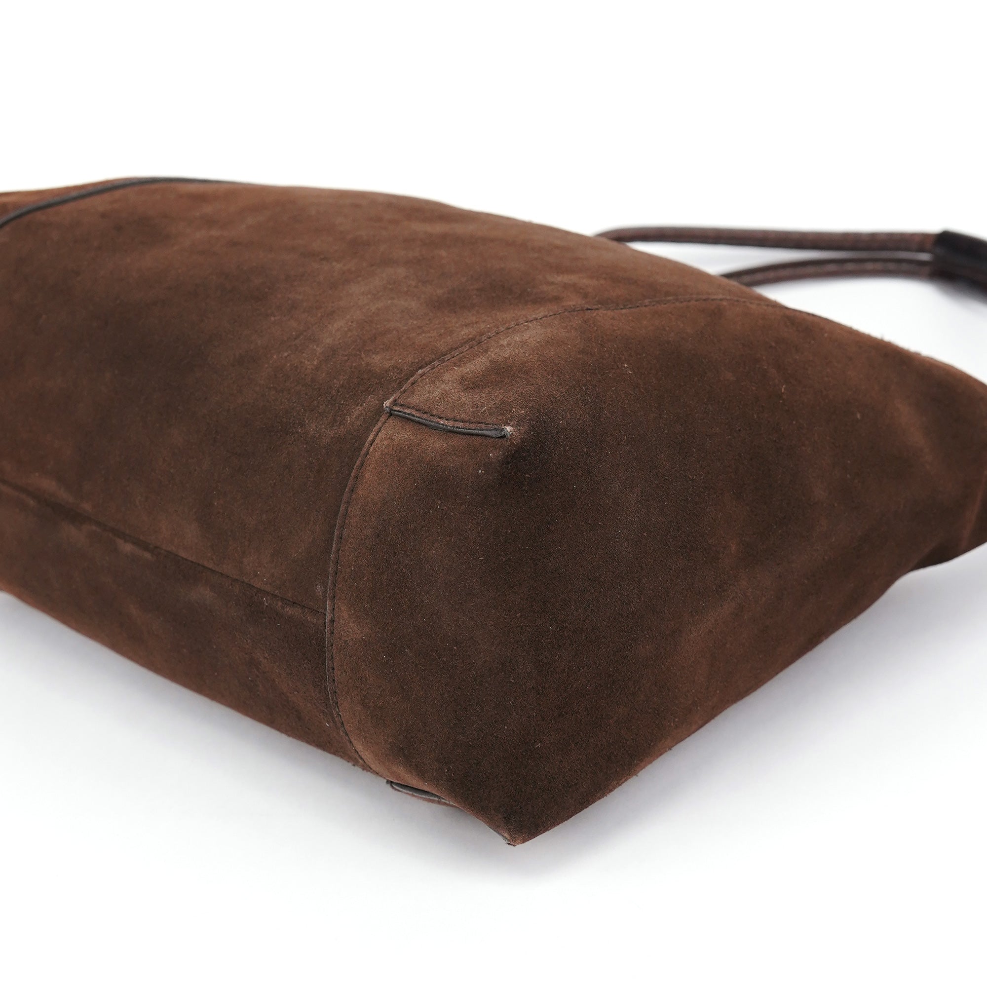 101292 Brown Suede Hobo Shoulder Bag