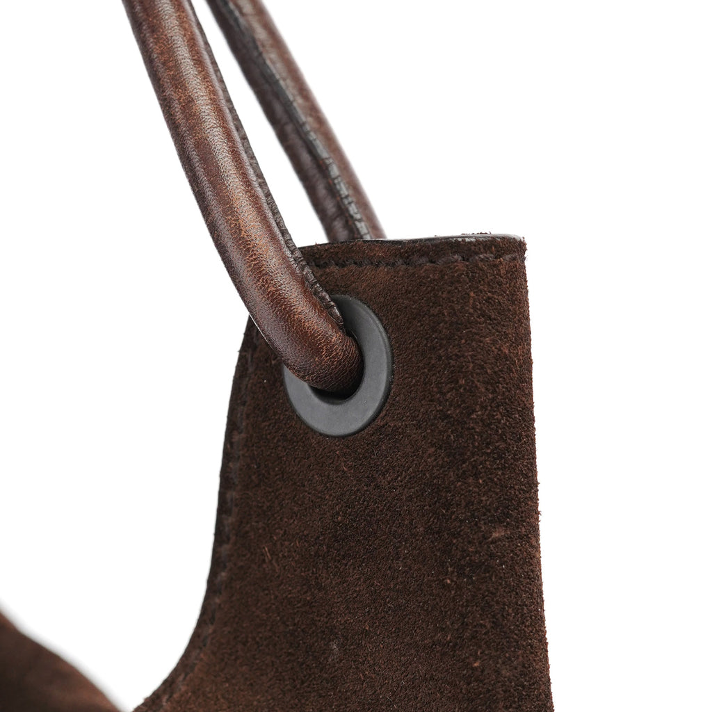 101292 Brown Suede Hobo Shoulder Bag