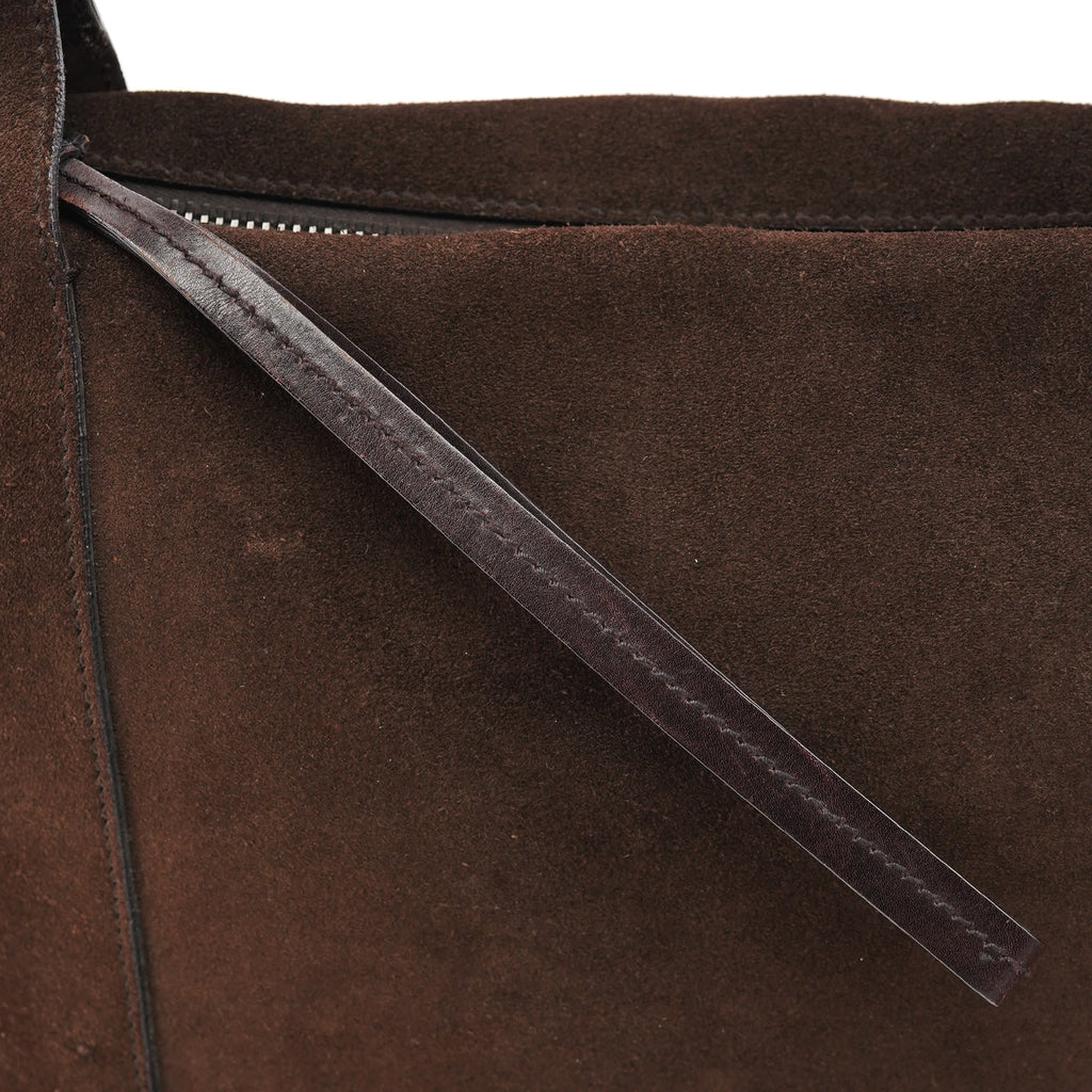 101292 Brown Suede Hobo Shoulder Bag