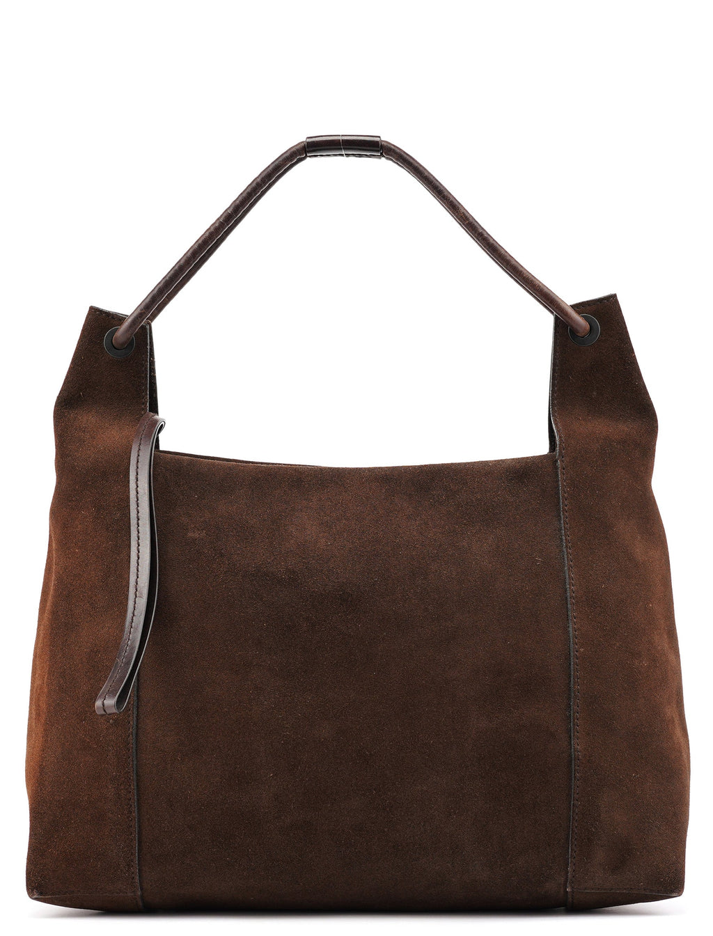 101292 Brown Suede Hobo Shoulder Bag