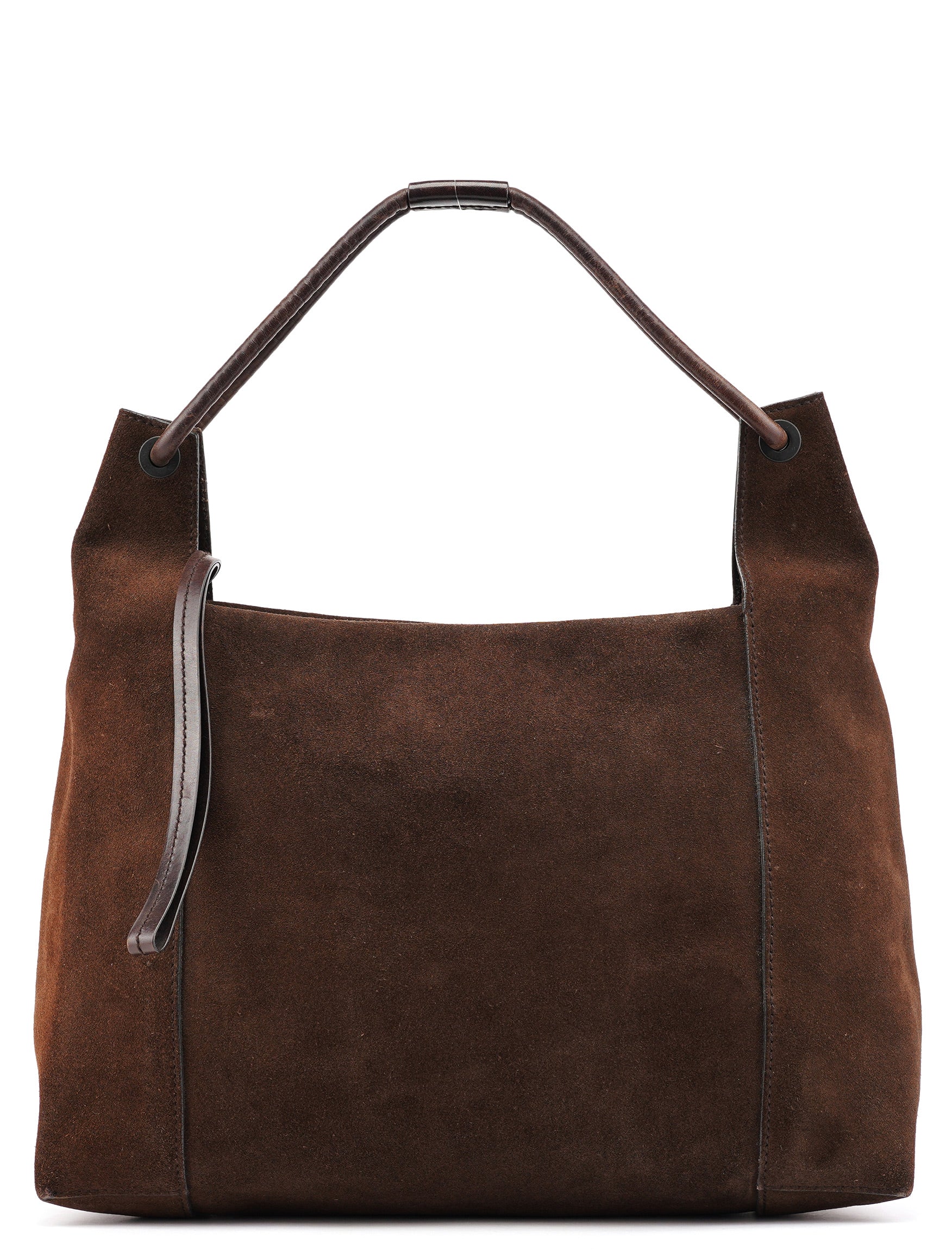 101292 Brown Suede Hobo Shoulder Bag
