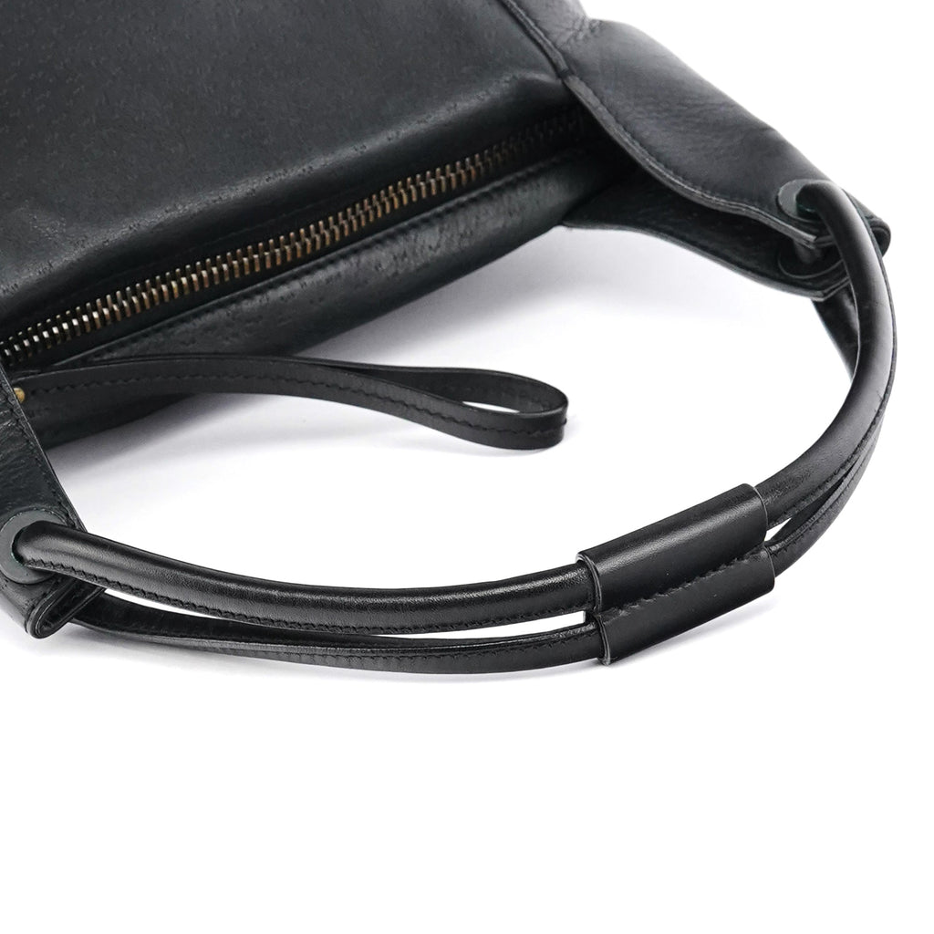 101333 Black Leather Hobo Shoulder Bag