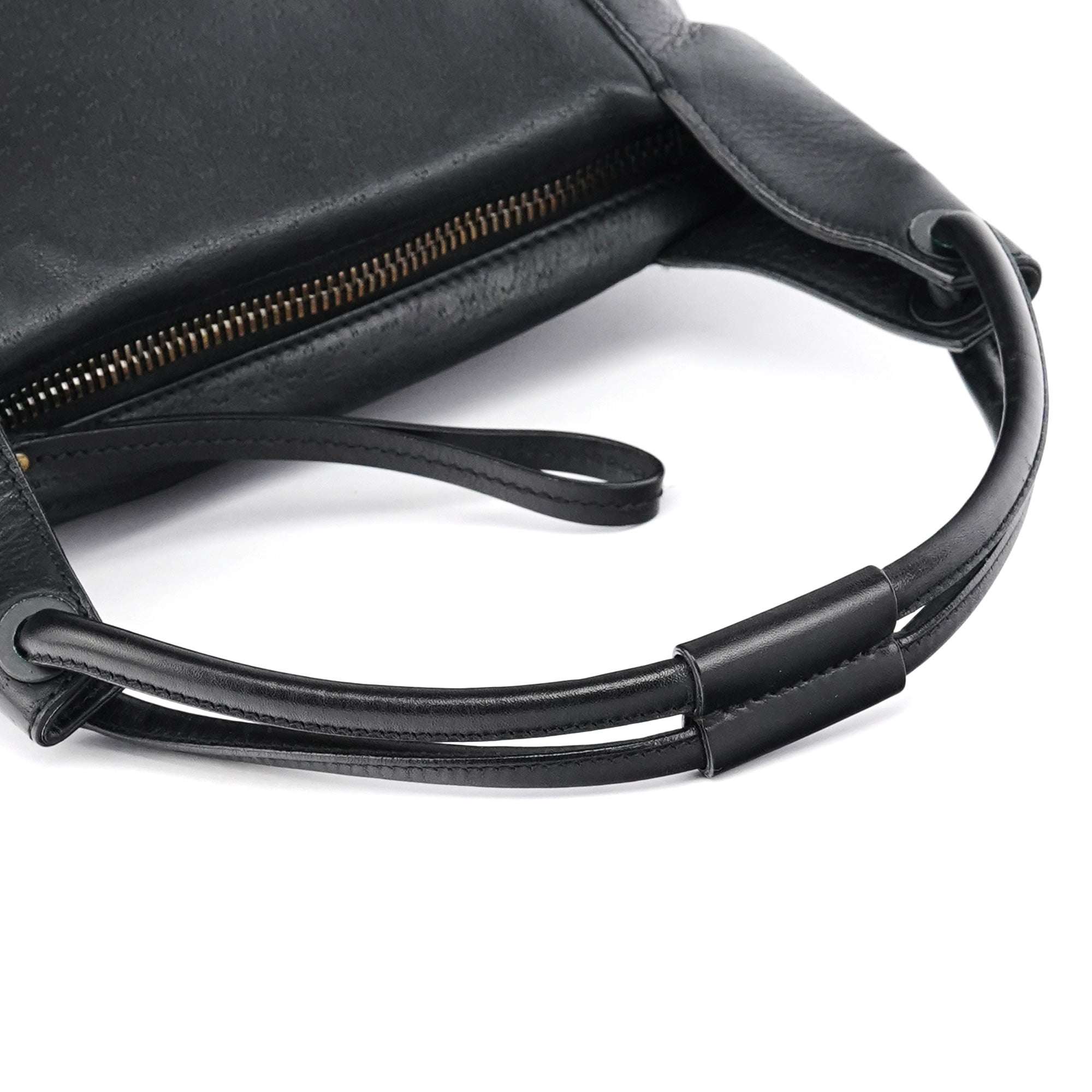 101333 Black Leather Hobo Shoulder Bag