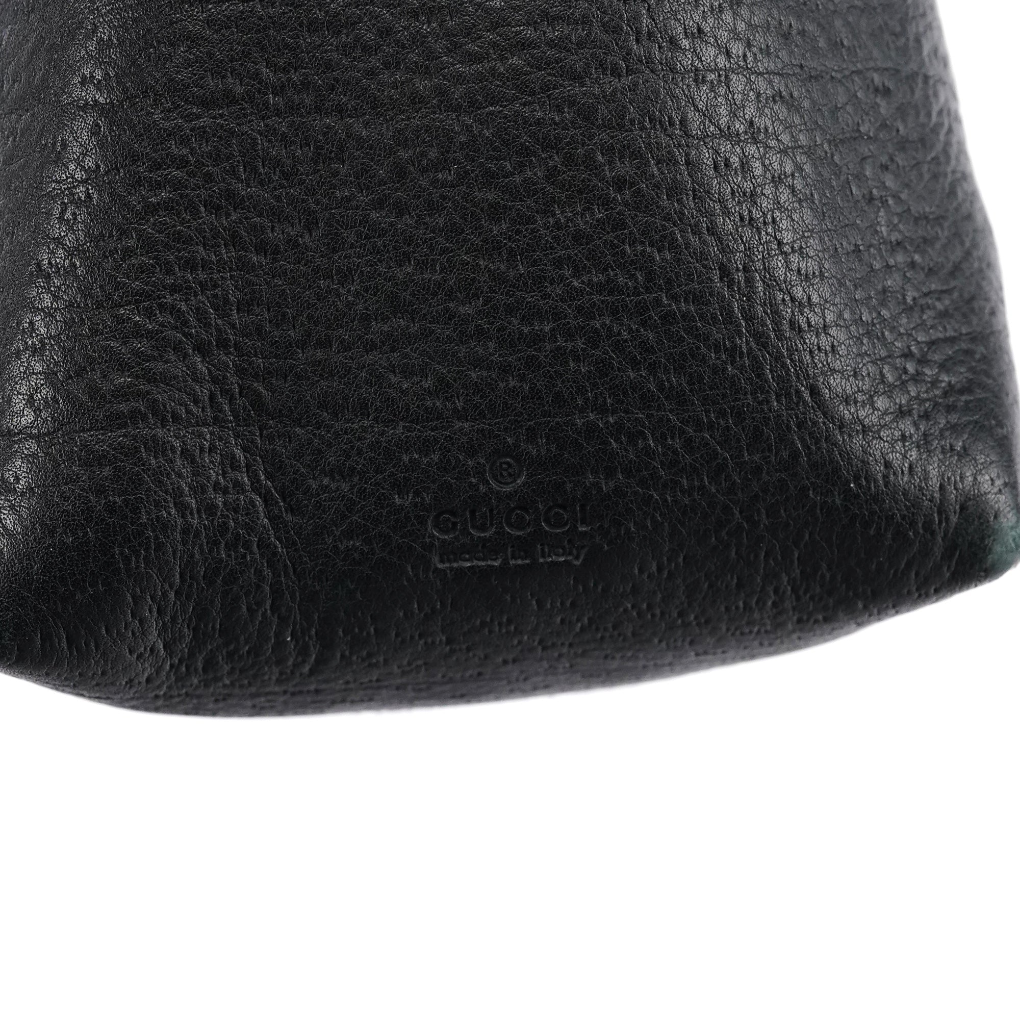 101333 Black Leather Hobo Shoulder Bag