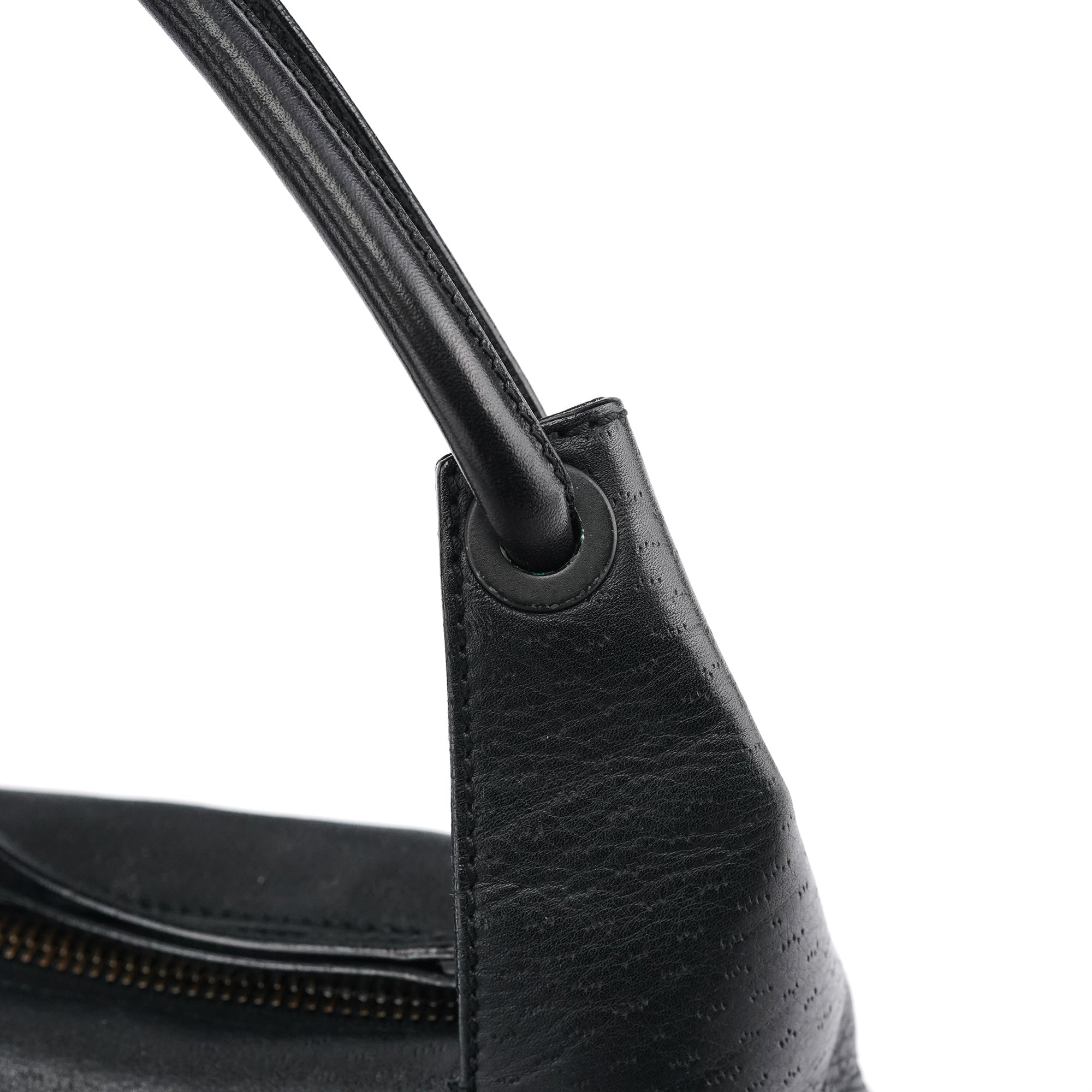 101333 Black Leather Hobo Shoulder Bag