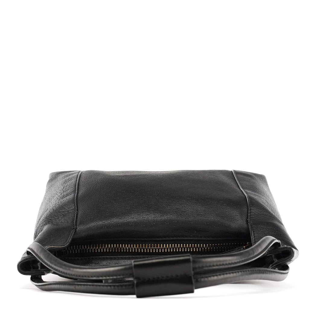 101333 Black Leather Hobo Shoulder Bag