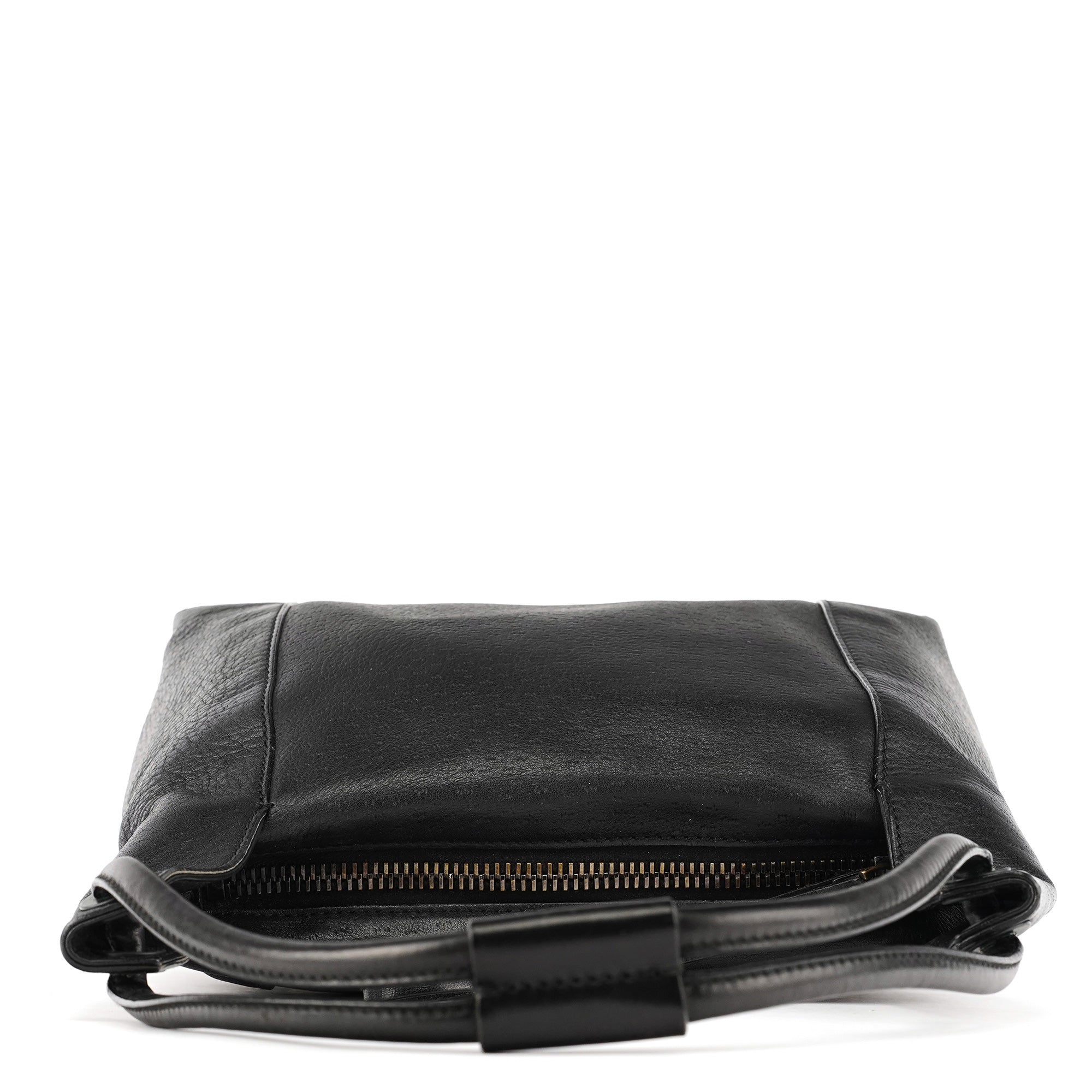 101333 Black Leather Hobo Shoulder Bag