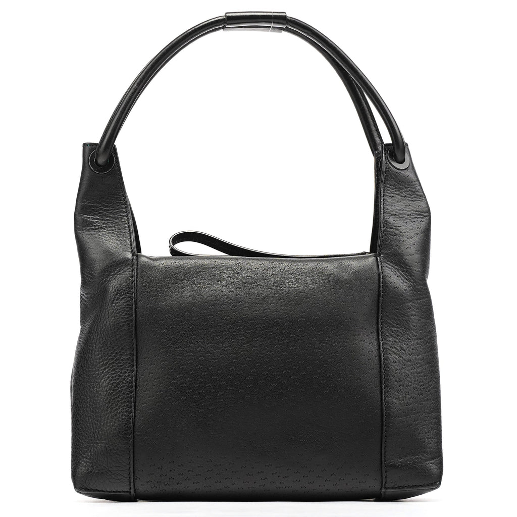 101333 Black Leather Hobo Shoulder Bag