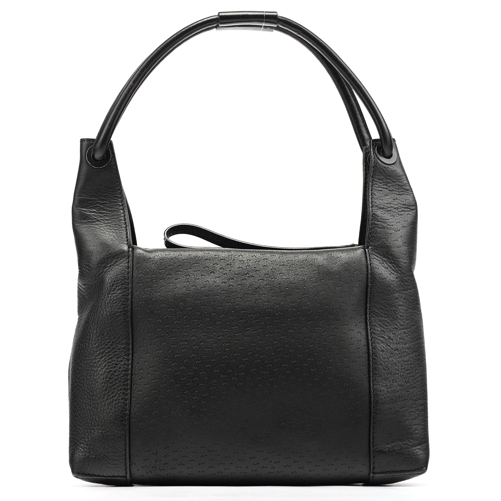 101333 Black Leather Hobo Shoulder Bag