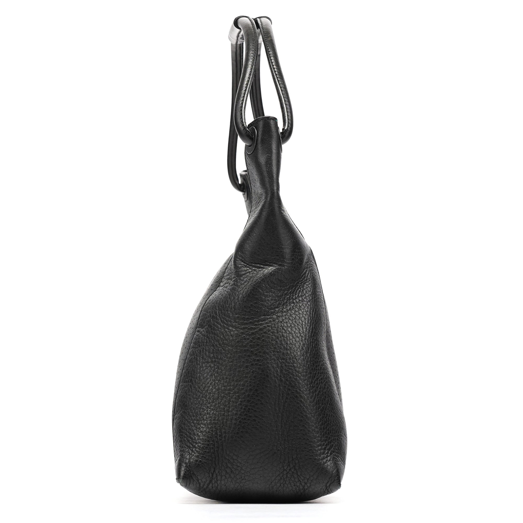 101333 Black Leather Hobo Shoulder Bag