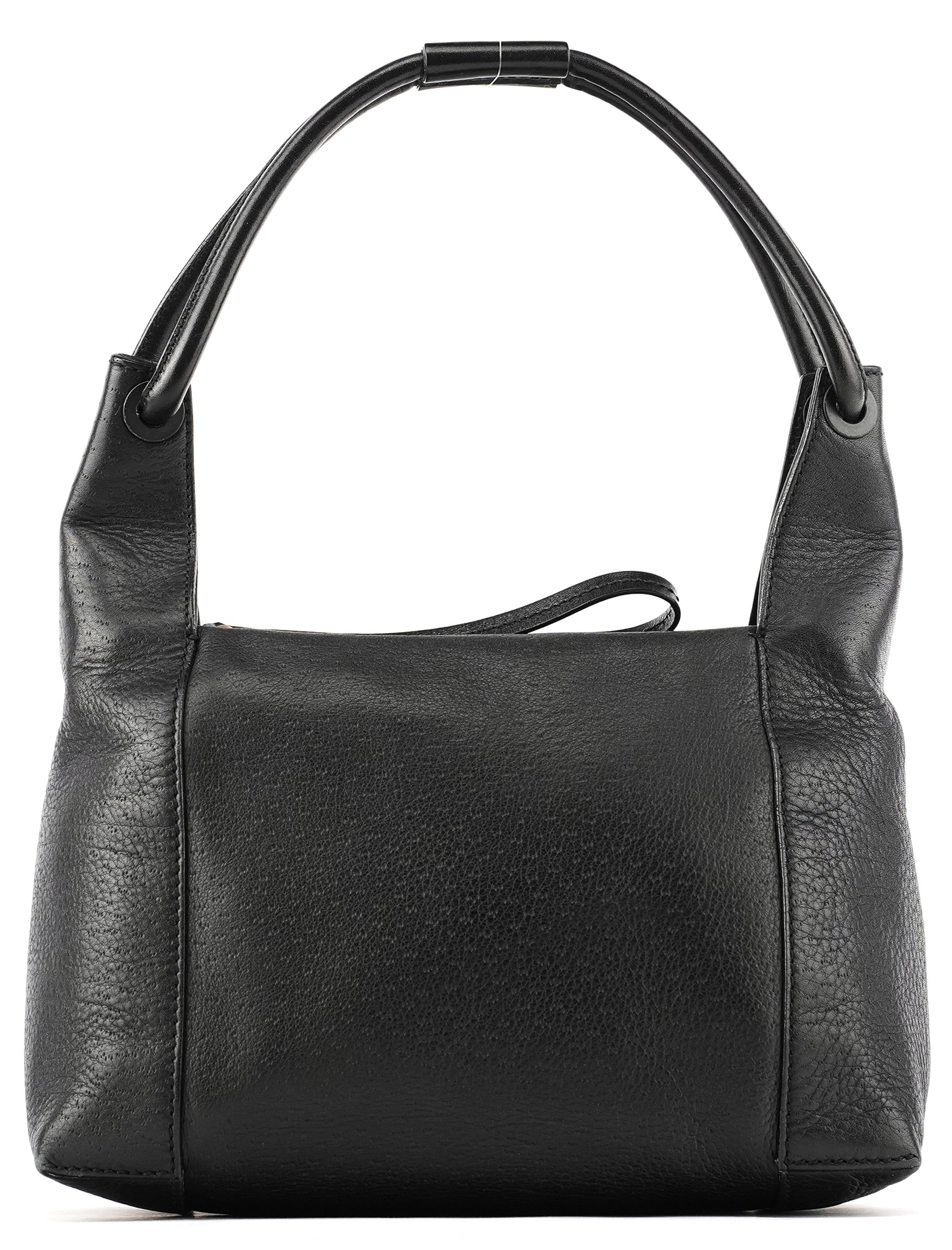 101333 Black Leather Hobo Shoulder Bag