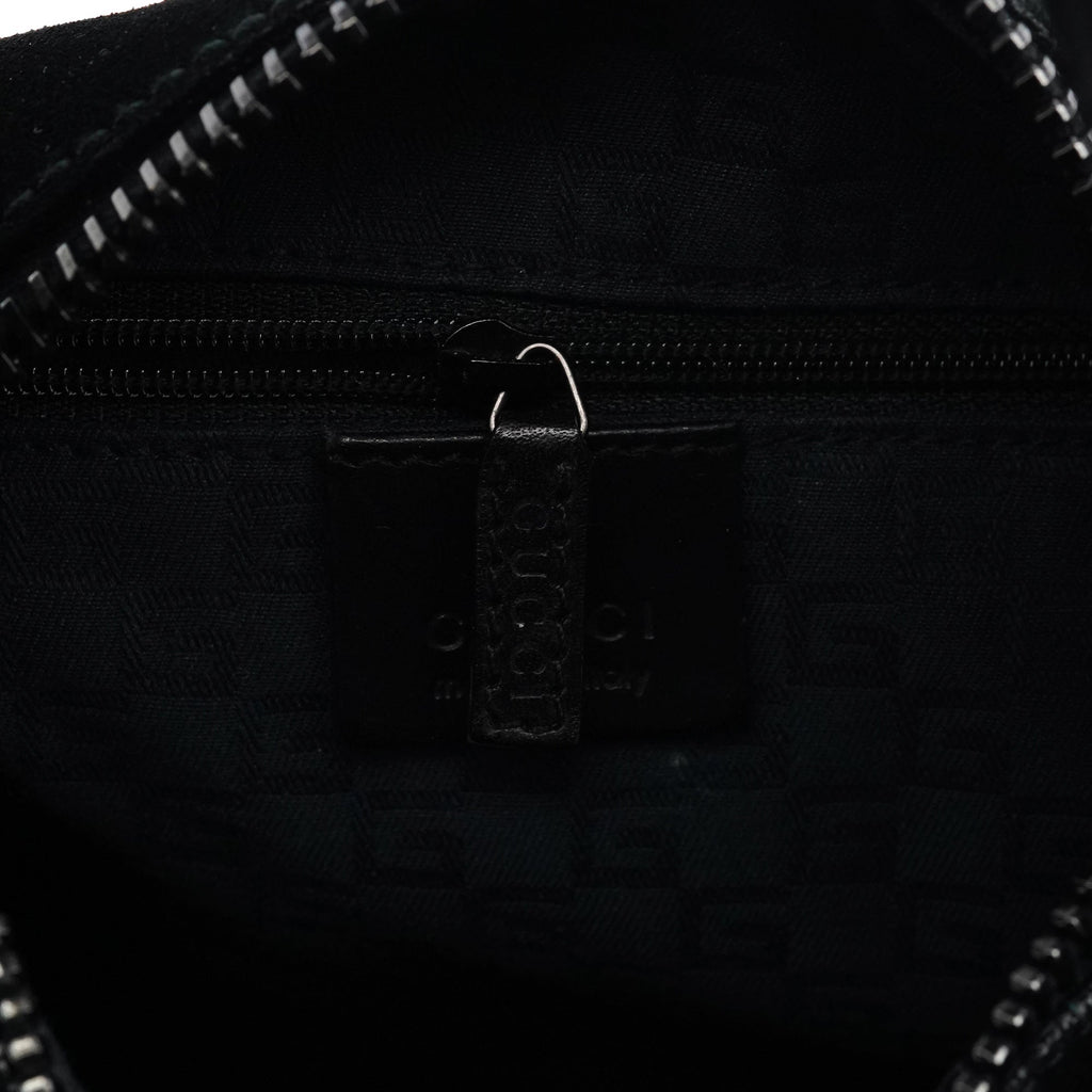 101333 Black Suede Hobo Shoulder Bag