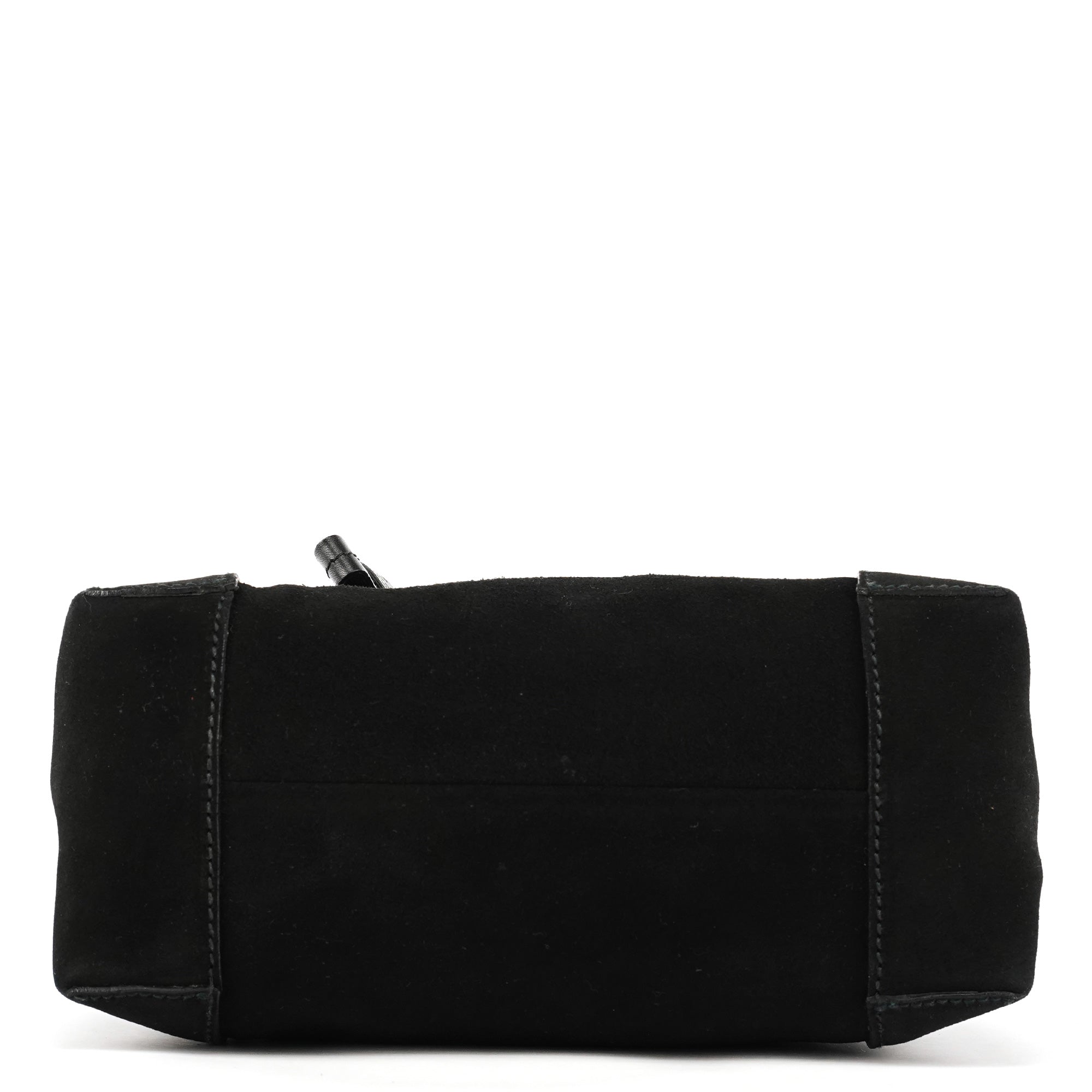 101333 Black Suede Hobo Shoulder Bag