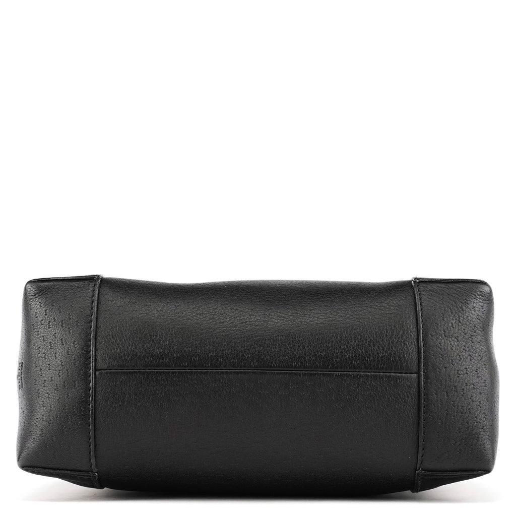 101333 Black Textured Leather Shoulder Bag
