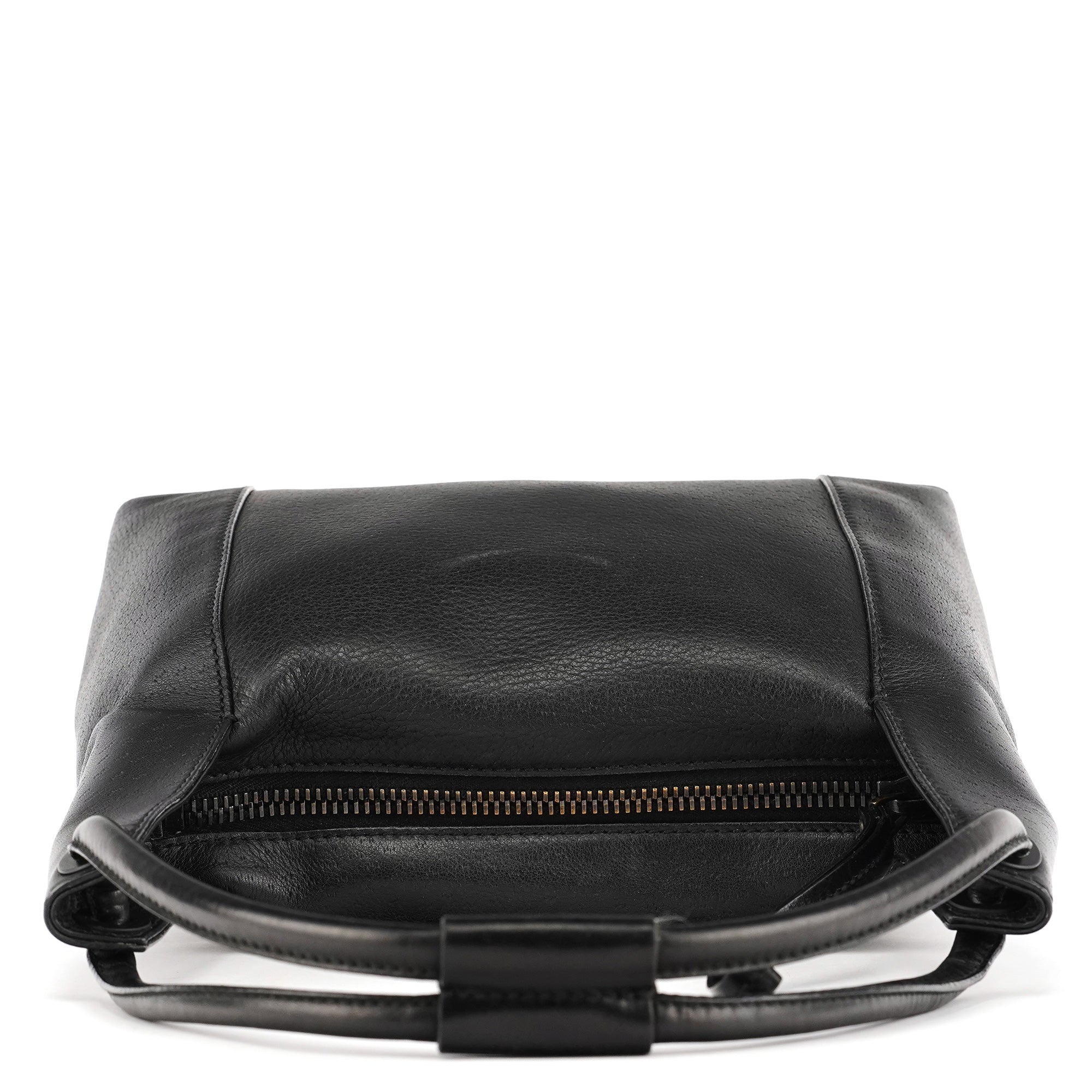 101333 Black Textured Leather Shoulder Bag