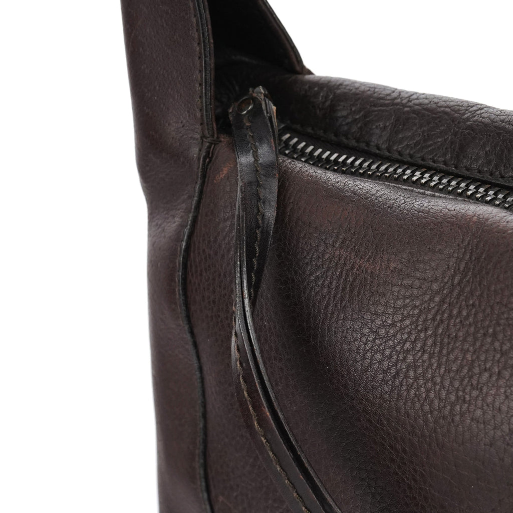 101333 Brown Leather Hobo Shoulder Bag