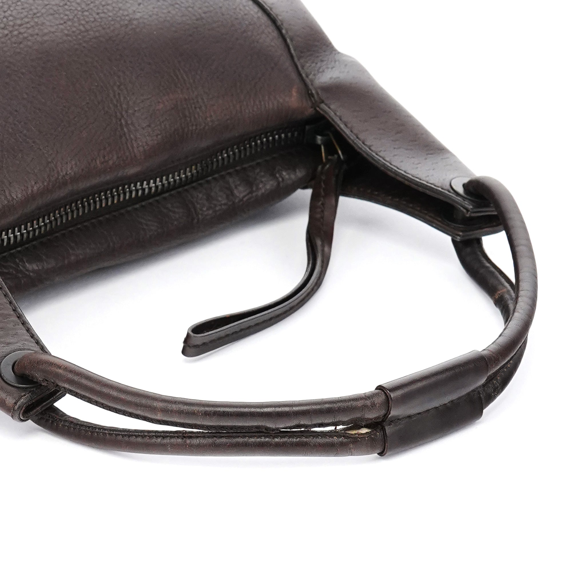101333 Brown Leather Hobo Shoulder Bag