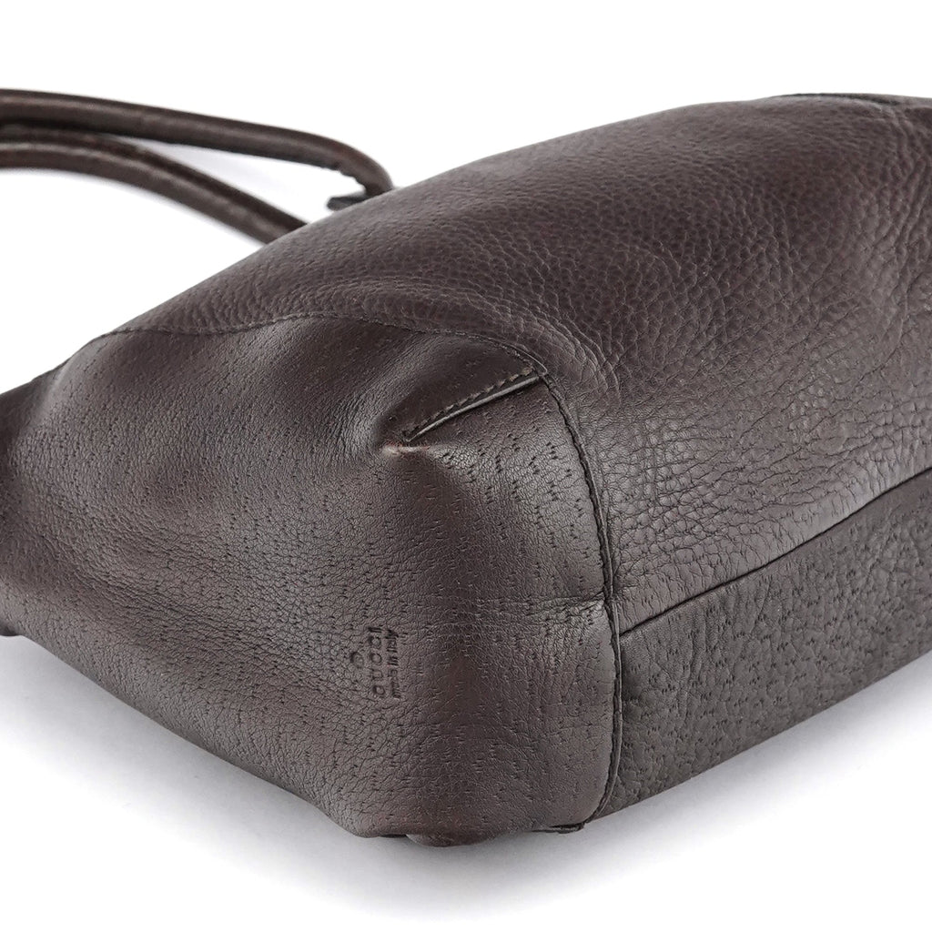 101333 Brown Leather Hobo Shoulder Bag