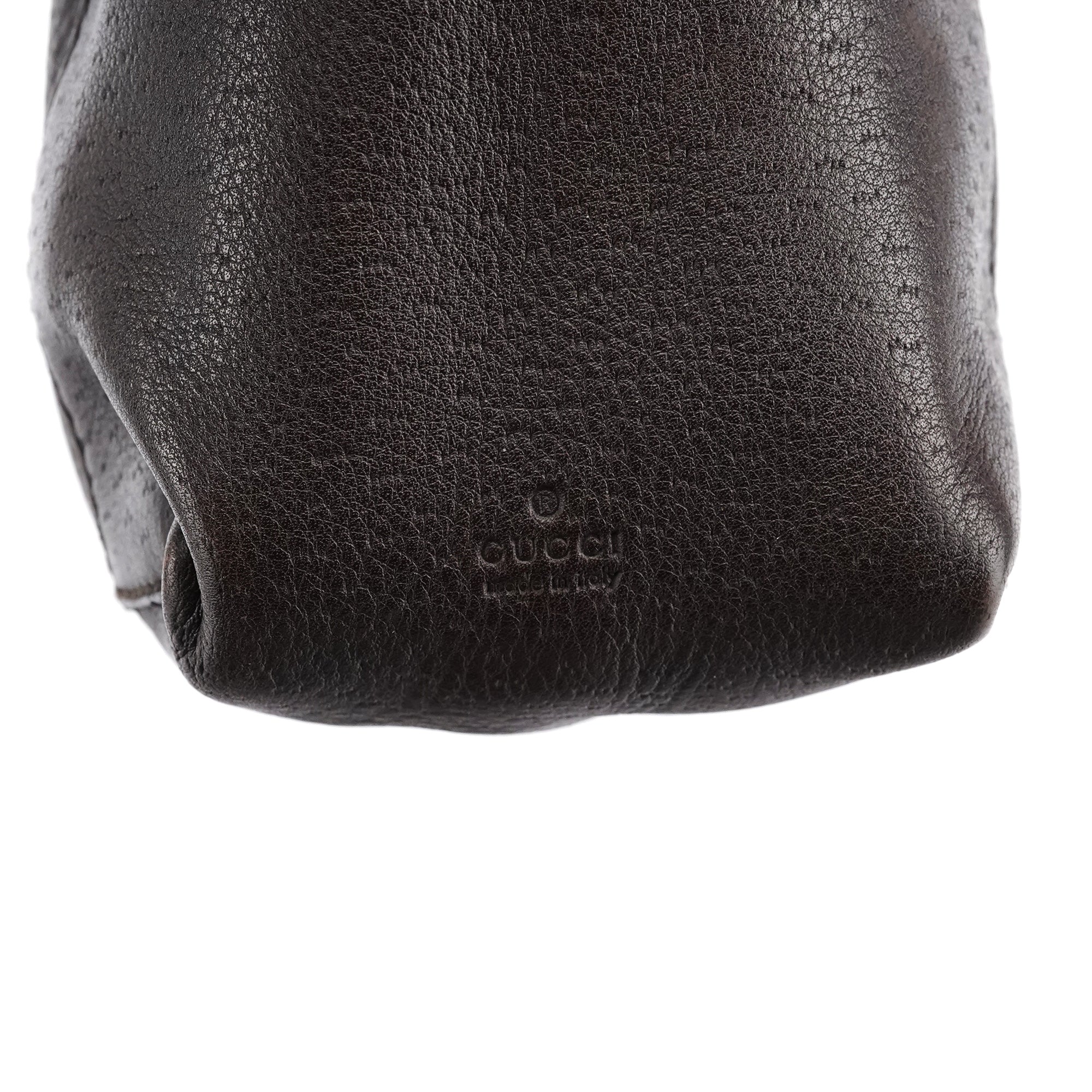 101333 Brown Leather Hobo Shoulder Bag