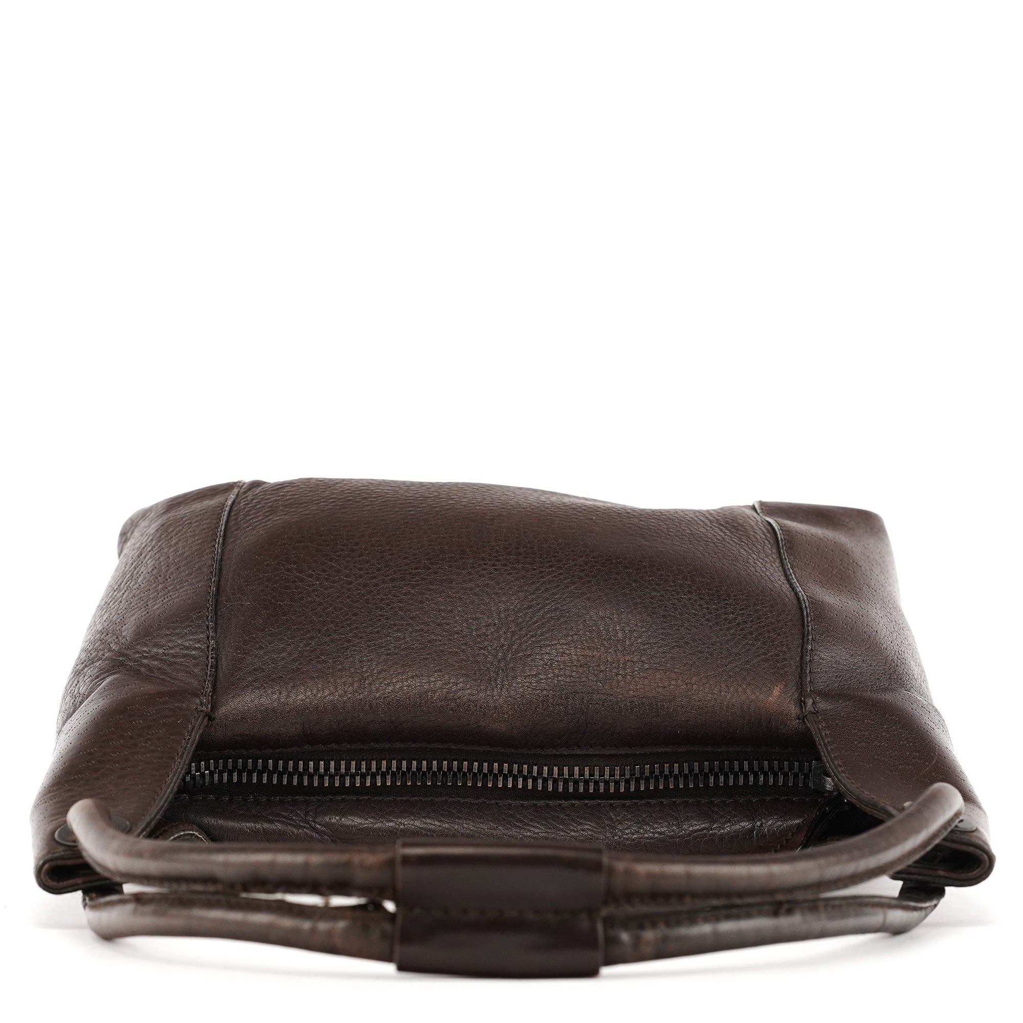 101333 Brown Leather Hobo Shoulder Bag