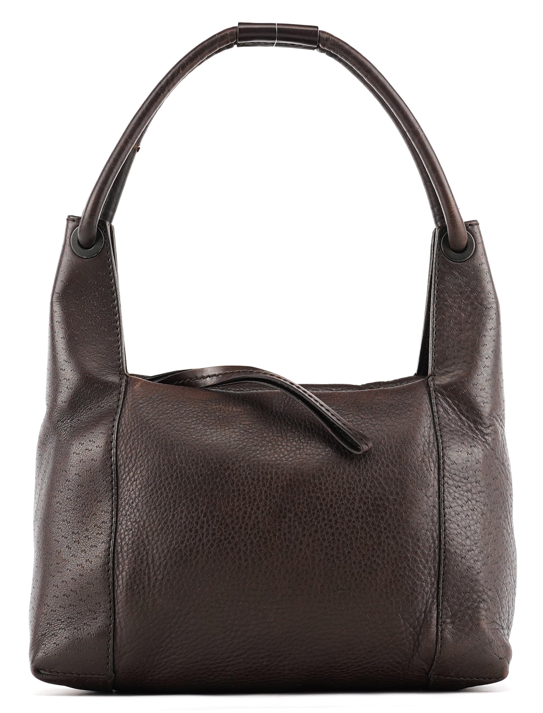 101333 Brown Leather Hobo Shoulder Bag