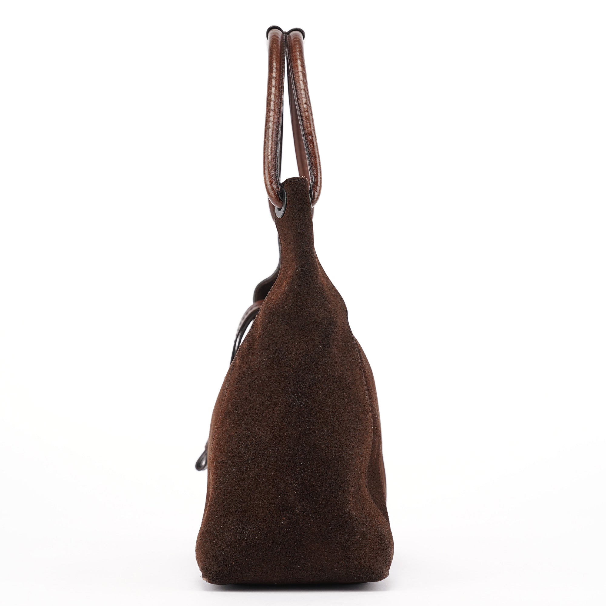 101333 Brown Suede Hobo Shoulder Bag